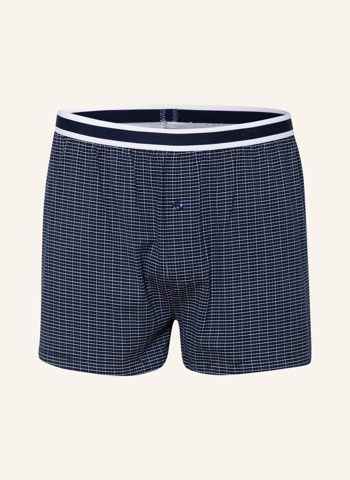mey Woven boxer shorts series NELSON, Color: DARK BLUE/ WHITE (Image 1)