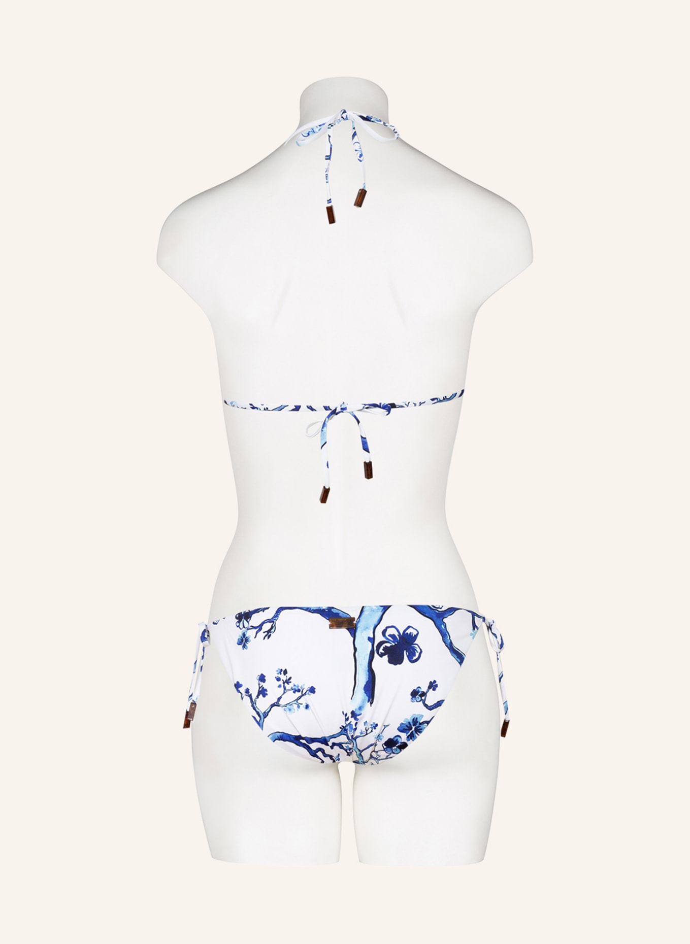 VILEBREQUIN Triangel-Bikini-Hose CHERRY BLOSSOM FLORE, Farbe: WEISS/ BLAU (Bild 3)