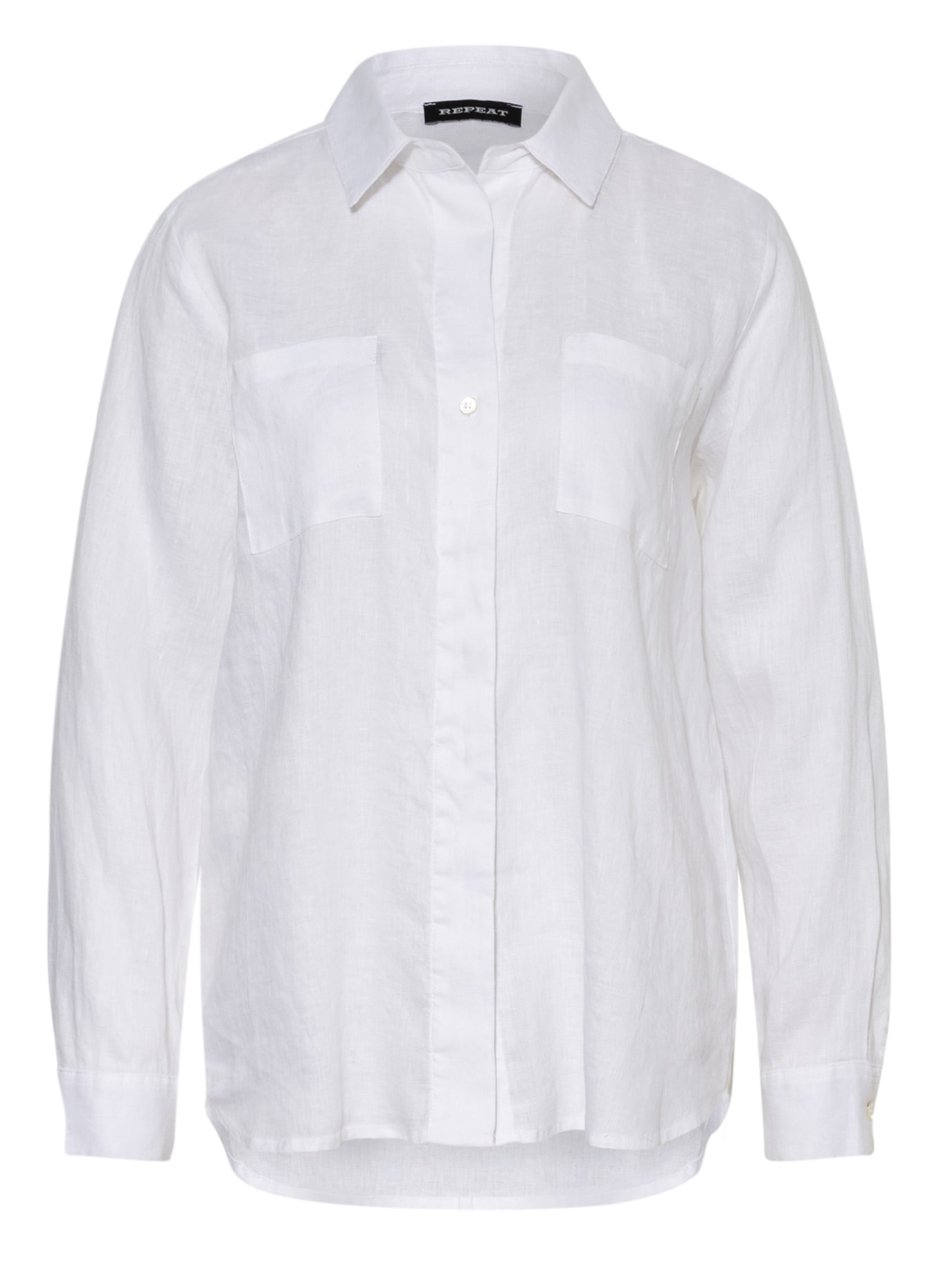 REPEAT Shirt blouse made of linen, Color: WHITE (Image 1)