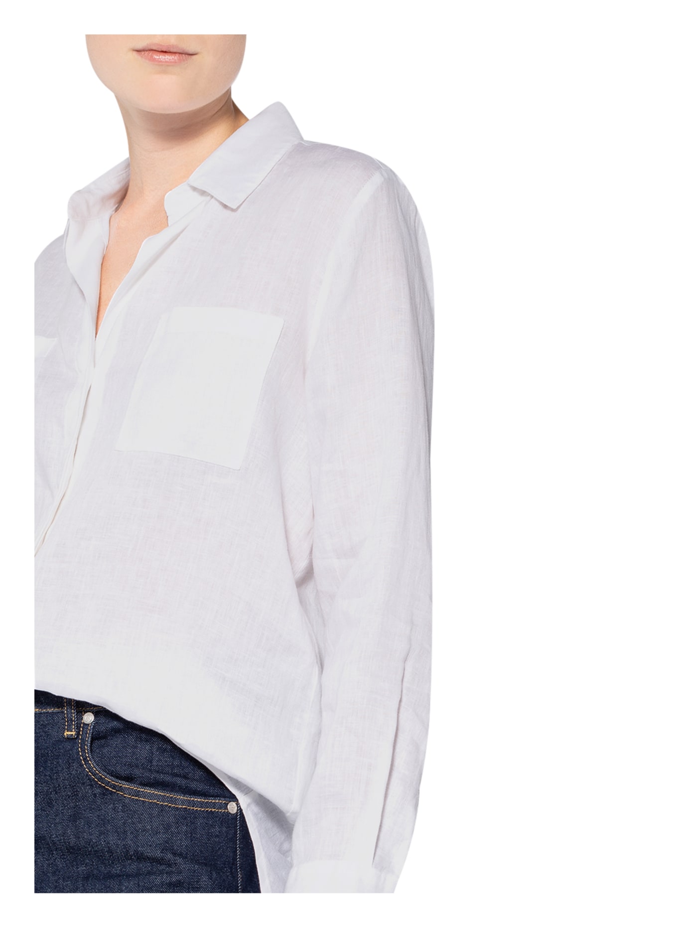 REPEAT Shirt blouse made of linen, Color: WHITE (Image 4)