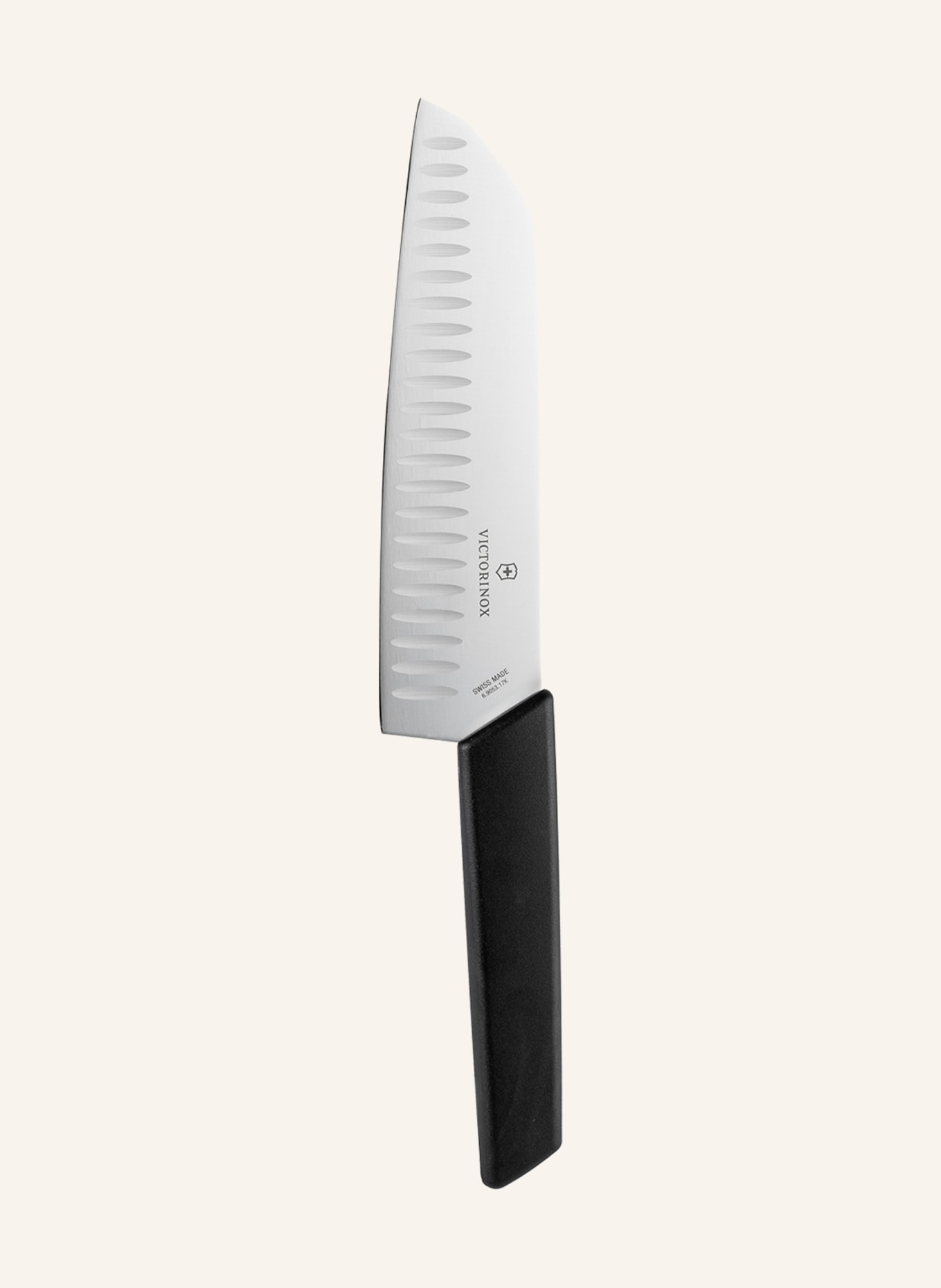 VICTORINOX Nůž Santoku s oválnými výbrusy , Barva: ČERNÁ/ STŘÍBRNÁ (Obrázek 1)