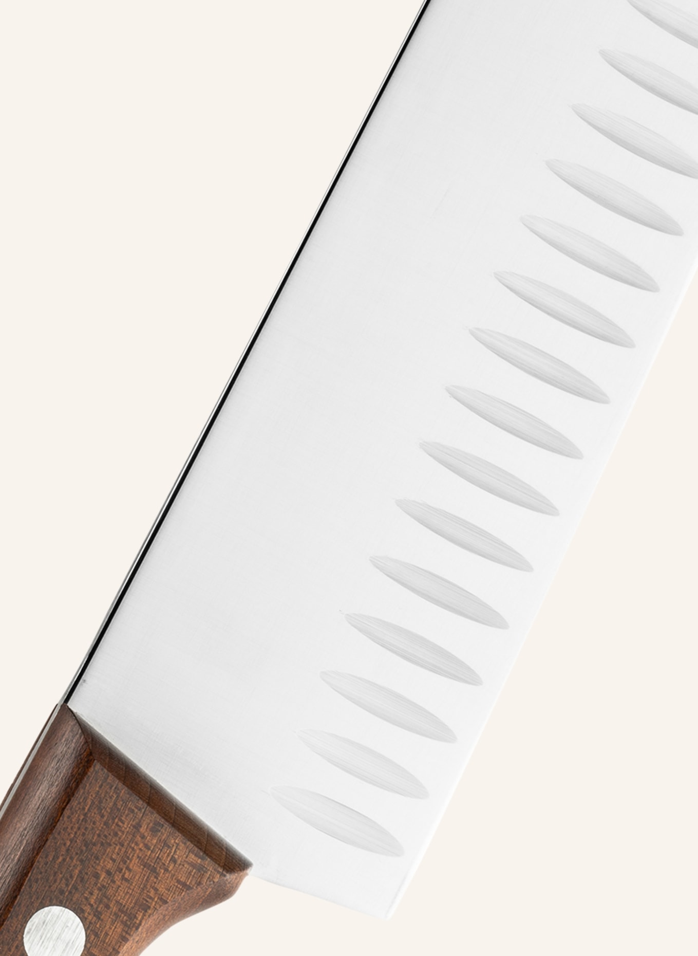 VICTORINOX Santoku knife with fluted edge, Color: SILVER/ BROWN (Image 2)