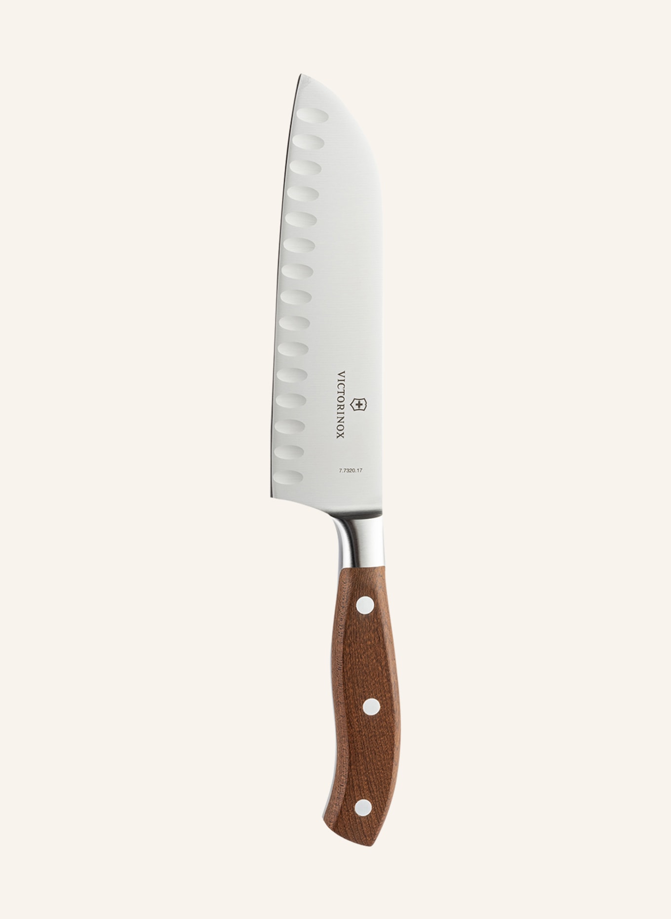VICTORINOX Nůž Santoku s oválnými výbrusy, Barva: HNĚDÁ/ STŘÍBRNÁ (Obrázek 1)