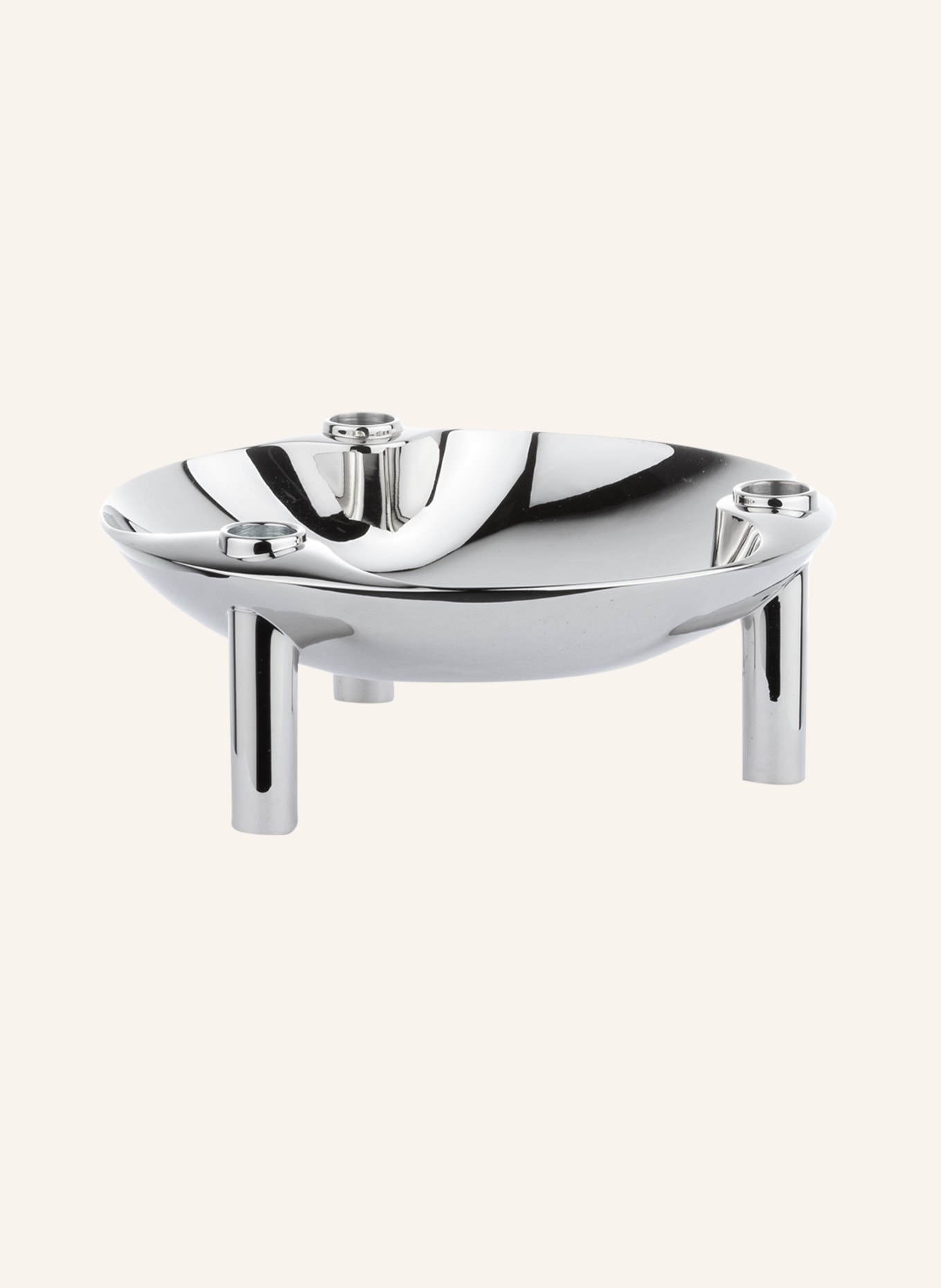 STOFF NAGEL Candleholder with bowl: SILVER