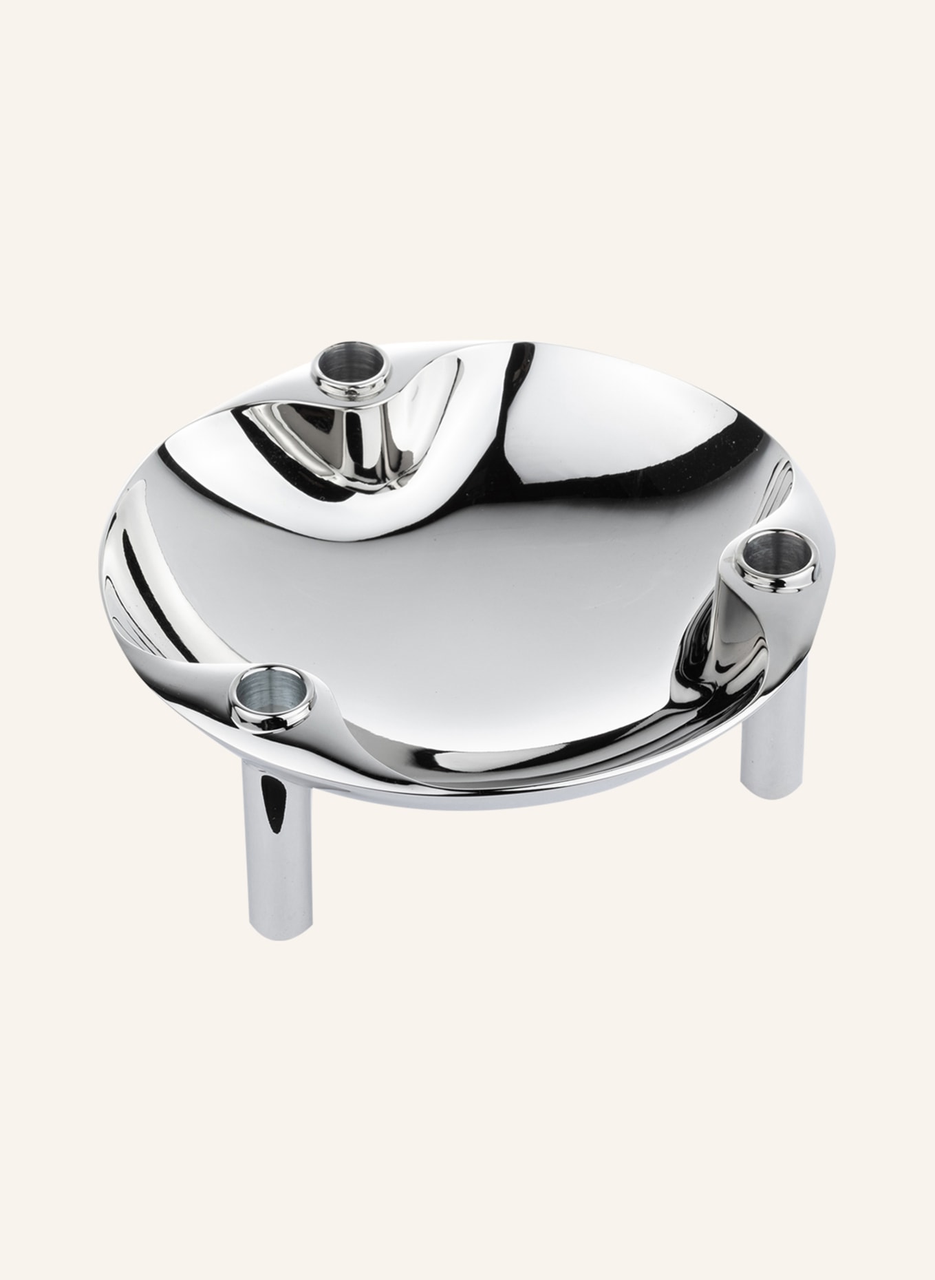 STOFF NAGEL Candleholder with bowl: SILVER