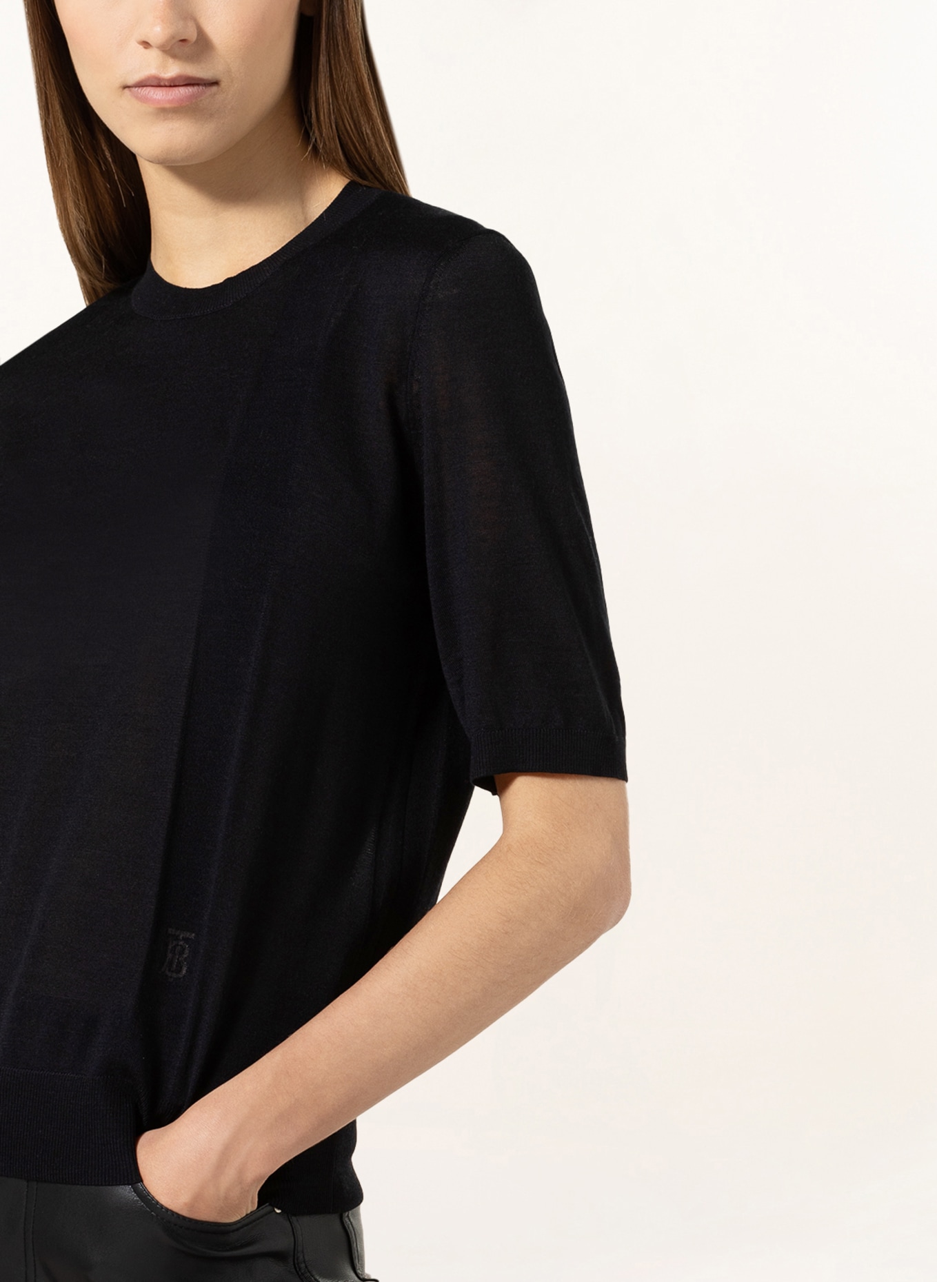 BURBERRY Knit shirt MAGNOLIA, Color: BLACK (Image 4)