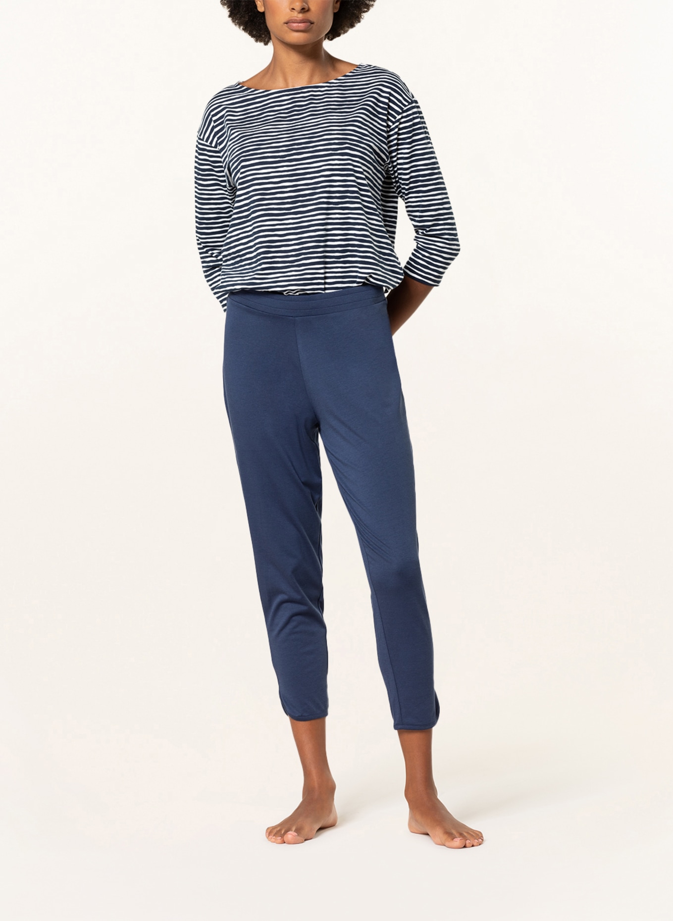 mey 7/8 pajama pants series LIAH, Color: DARK BLUE (Image 2)