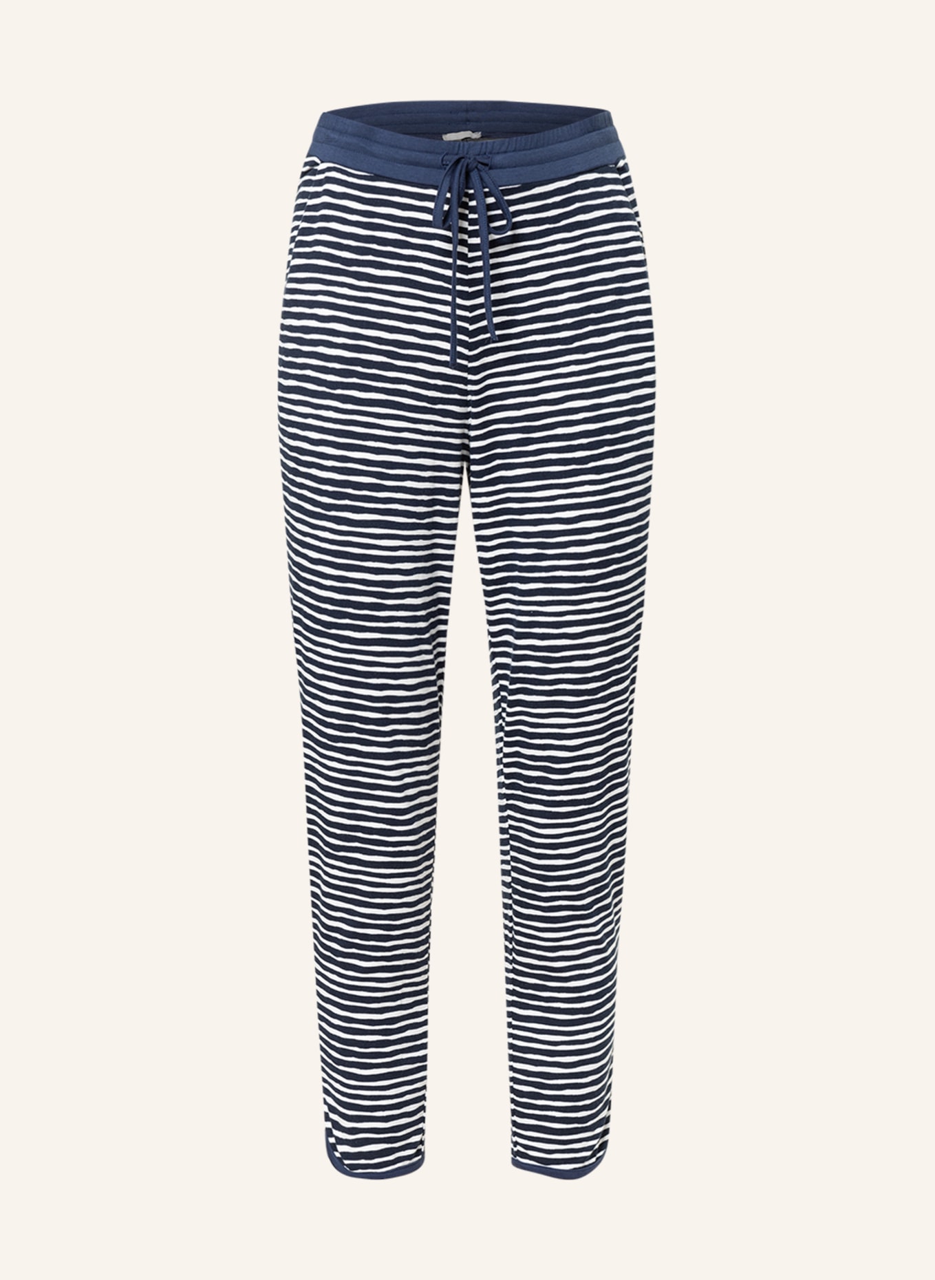 mey 7/8 pajama pants series ABBI, Color: WHITE/ DARK BLUE (Image 1)