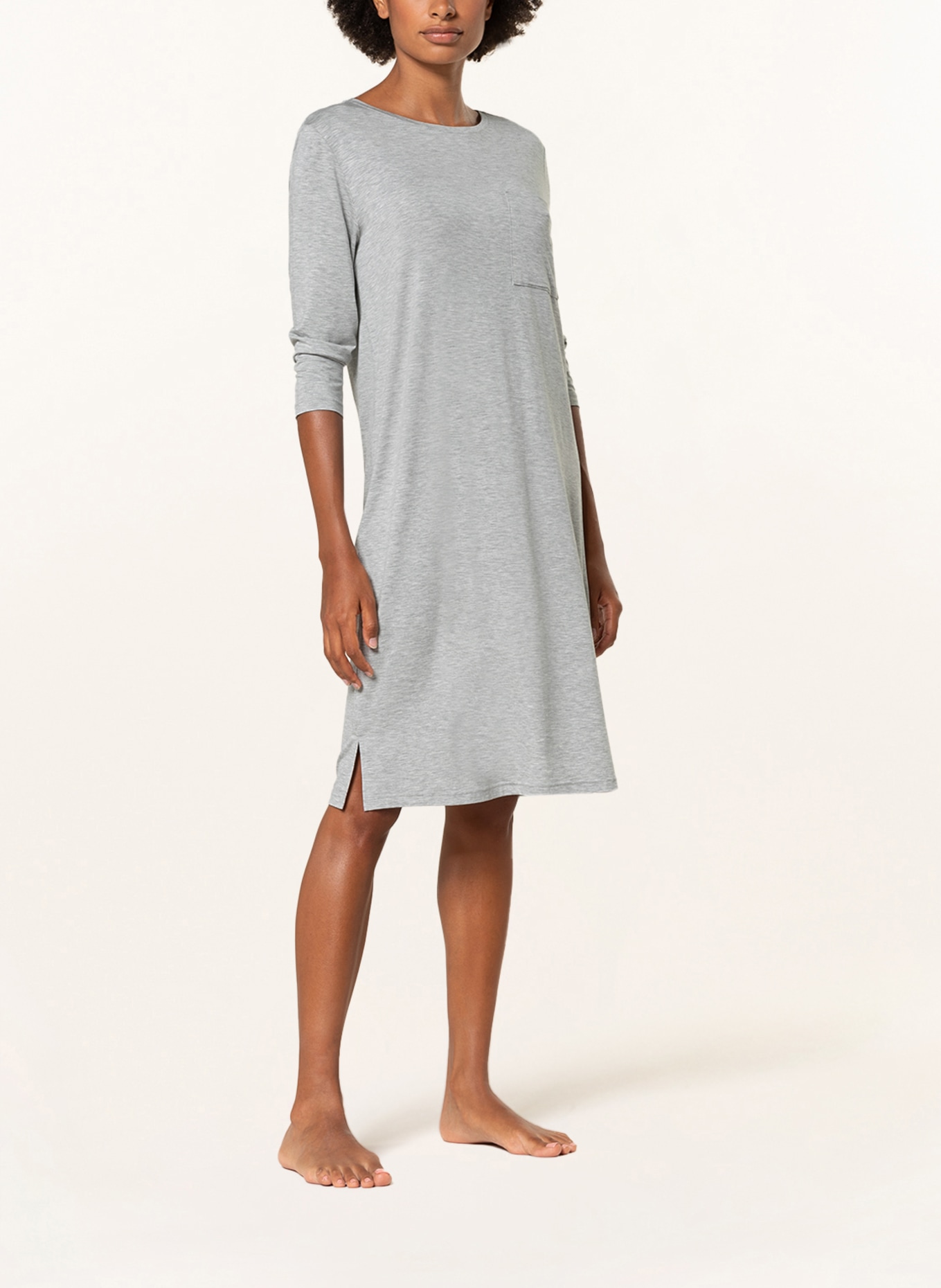 mey Nightgown series SLEEP&EASY with 3/4 sleeves, Color: LIGHT GRAY/ GRAY (Image 2)