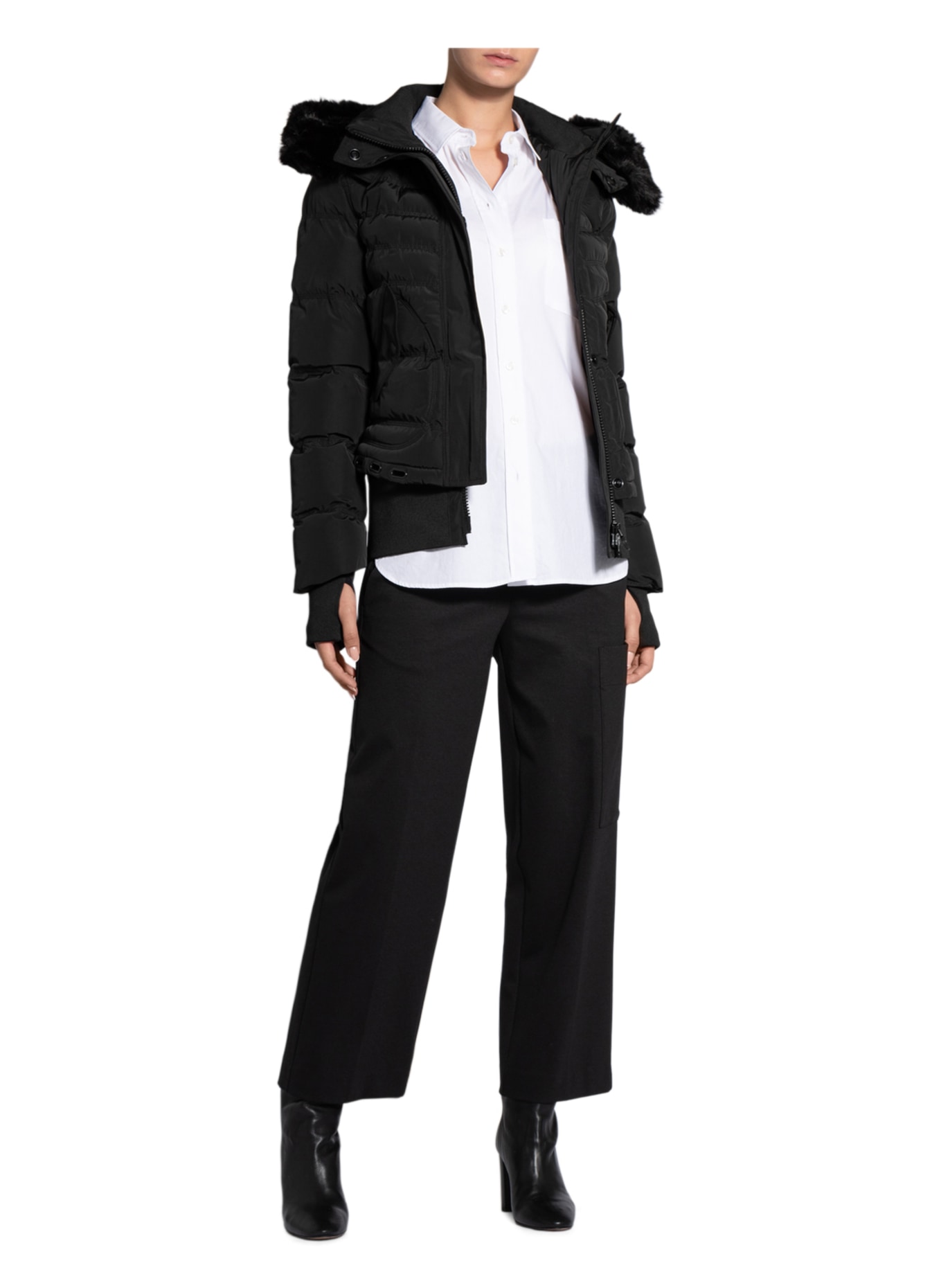 WELLENSTEYN Quilted jacket QUEENS with faux fur, Color: BLACK (Image 2)