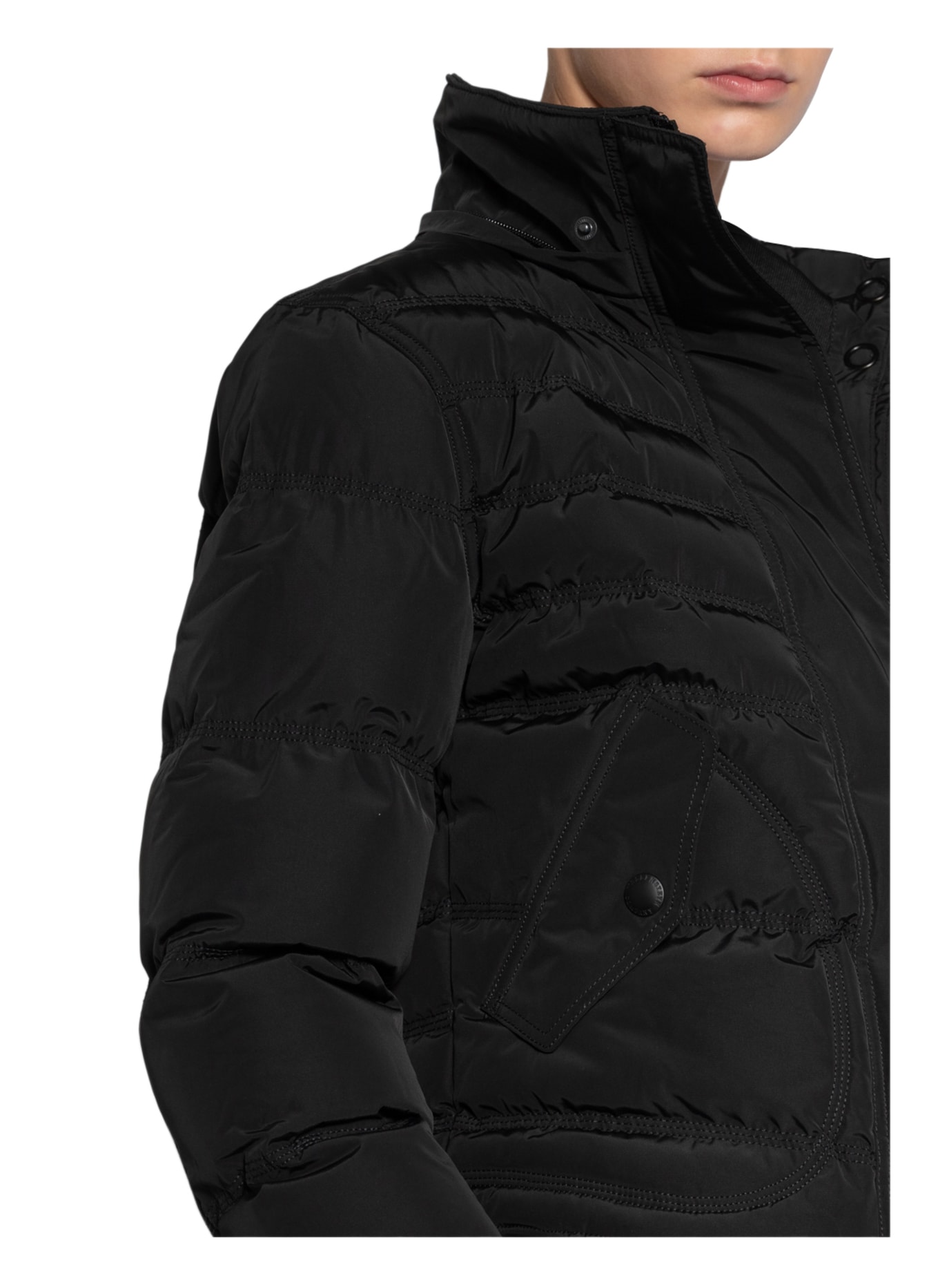 WELLENSTEYN Quilted jacket QUEENS with faux fur, Color: BLACK (Image 6)