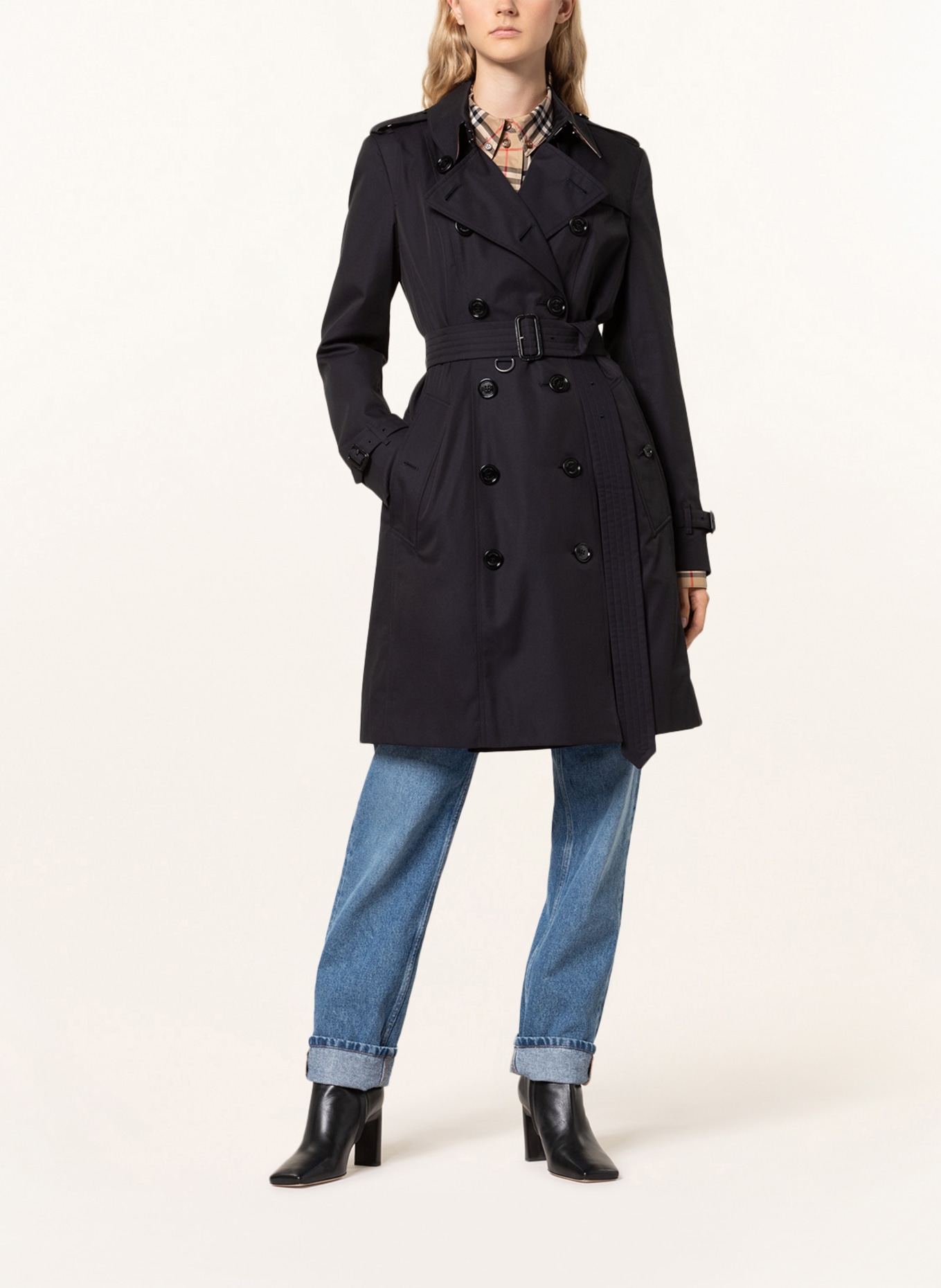 BURBERRY Trench coat, Color: DARK BLUE (Image 2)