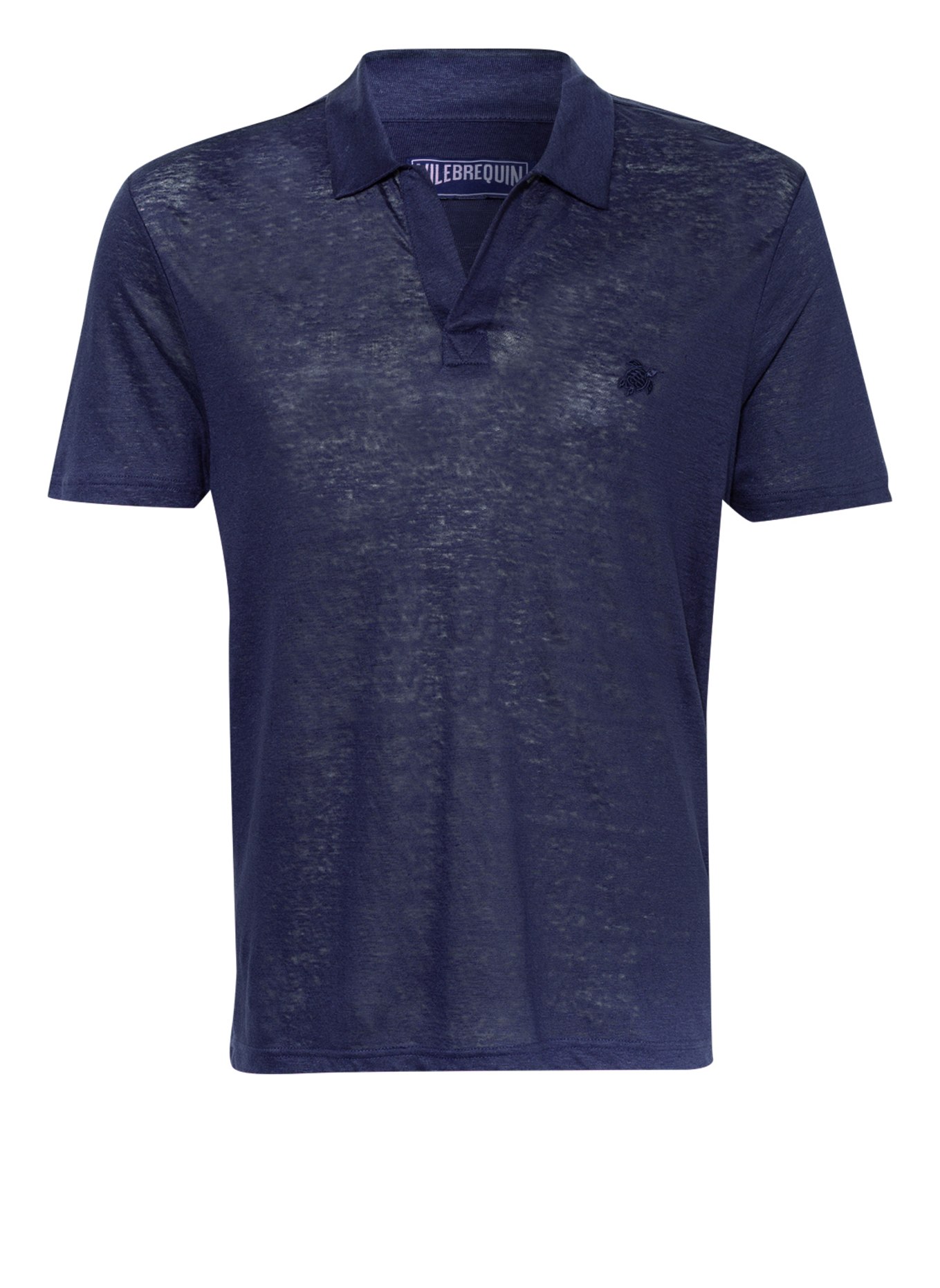 VILEBREQUIN Linen polo shirt PYRAMIDE, Color: DARK BLUE (Image 1)