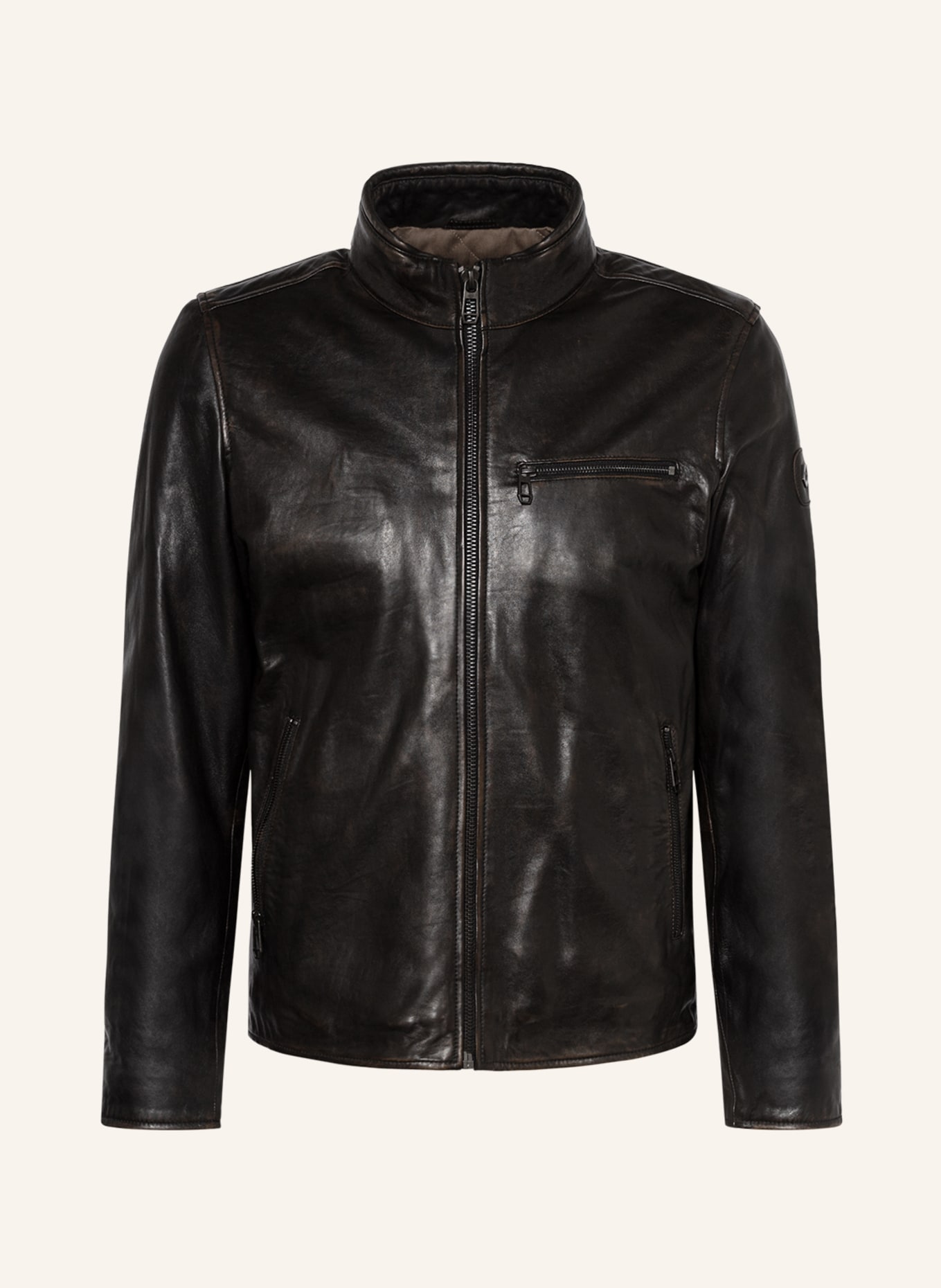 MILESTONE Leather jacket MSNILO, Color: BLACK (Image 1)