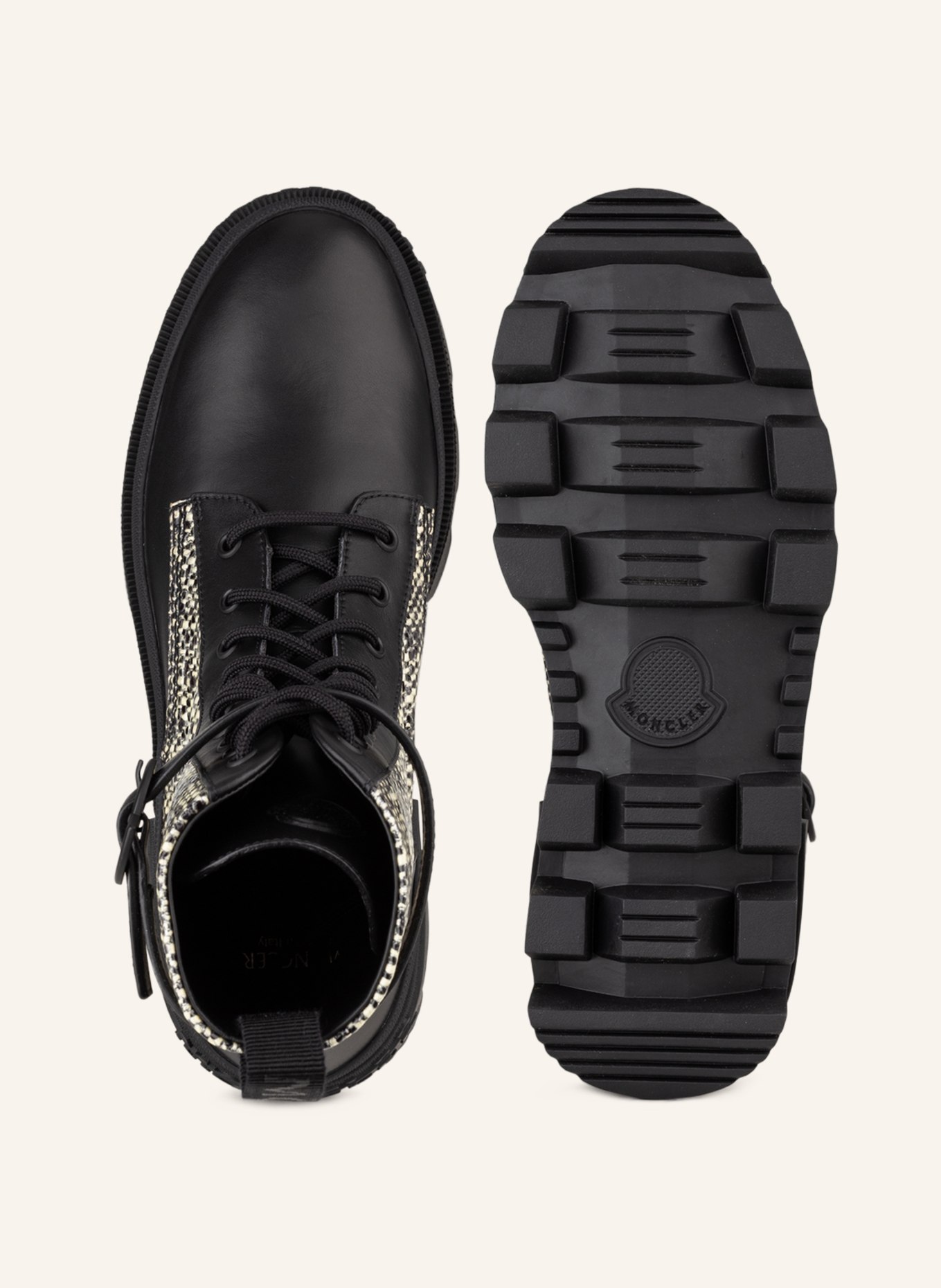 MONCLER Lace-up boots CARINNE , Color: BLACK/ ECRU (Image 5)
