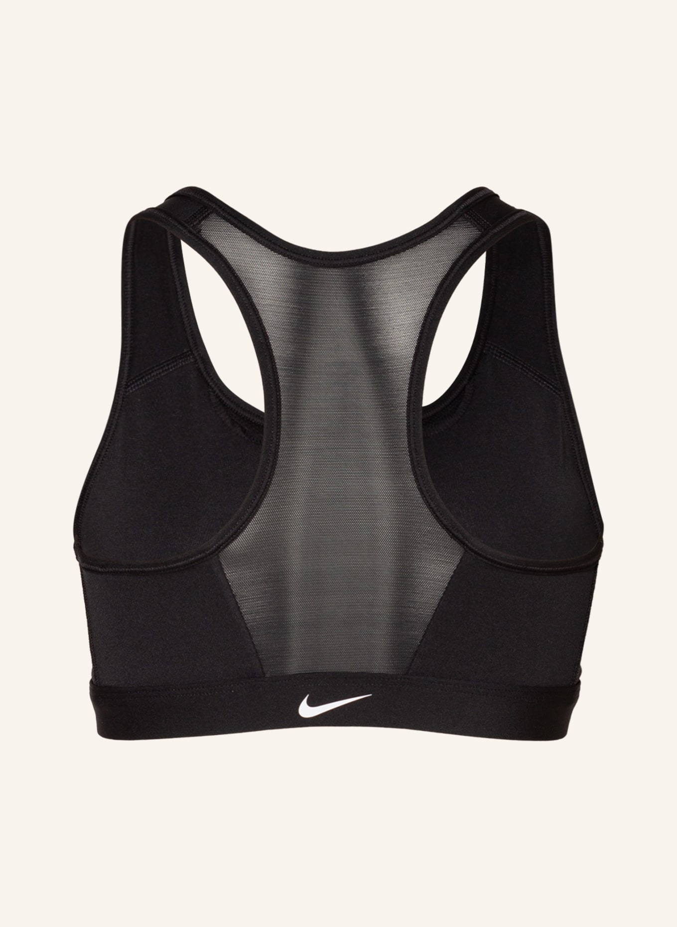 Nike Biustonosz sportowy DRI-FIT SWOOSH ze wstawką z siateczki, Kolor: CZARNY (Obrazek 2)