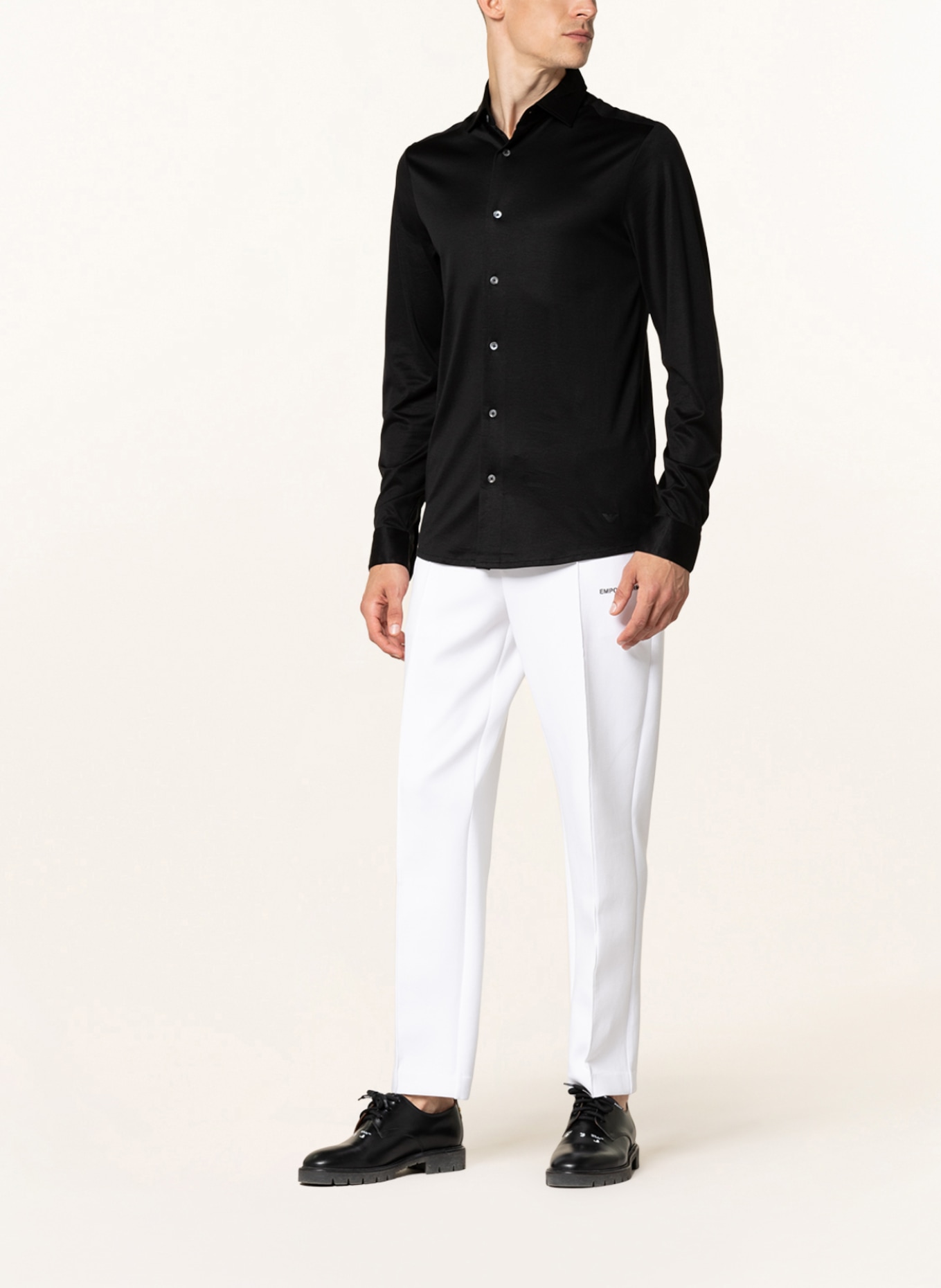 EMPORIO ARMANI Jersey shirt slim fit , Color: BLACK (Image 2)