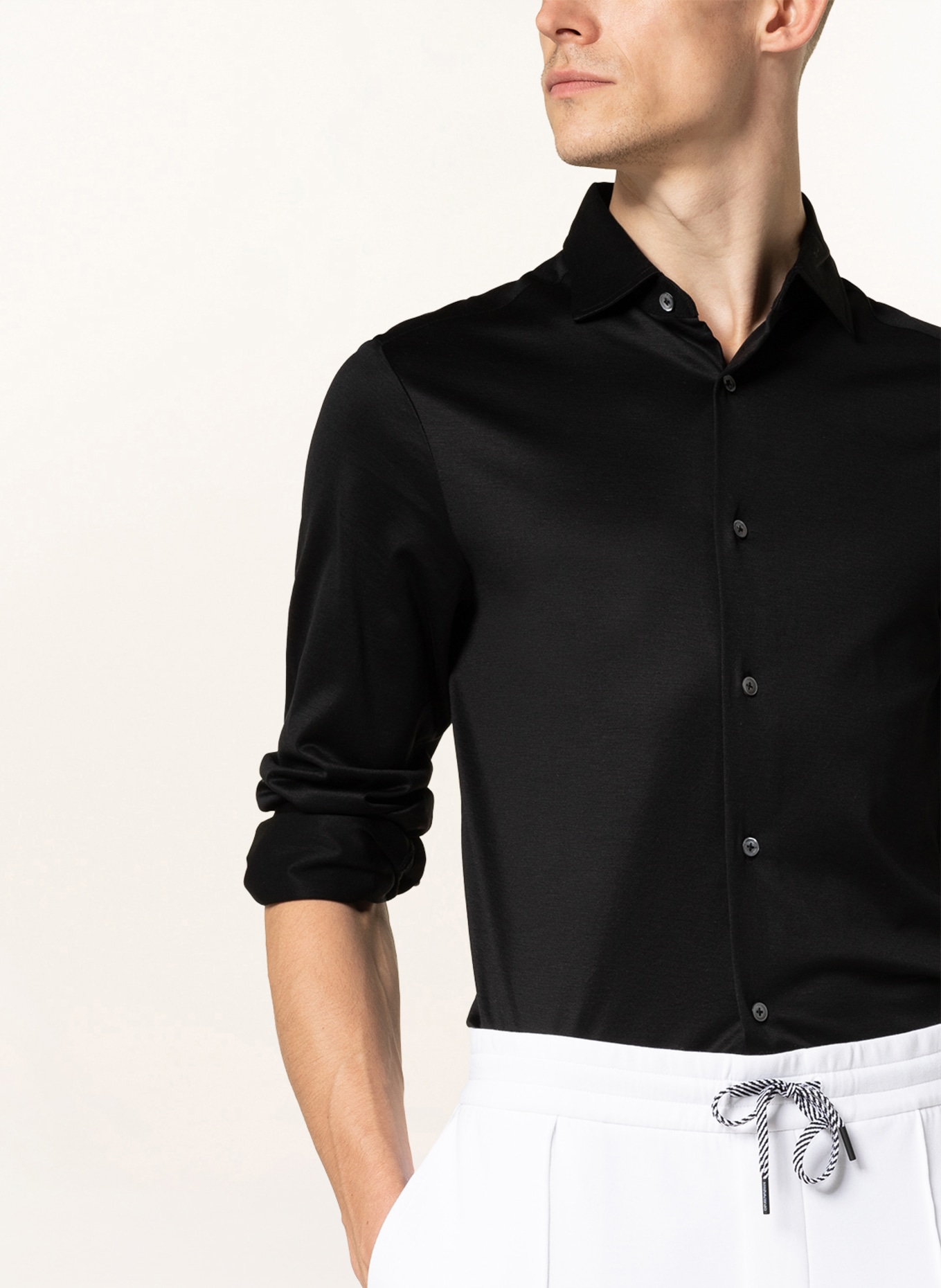 EMPORIO ARMANI Jersey shirt slim fit , Color: BLACK (Image 4)