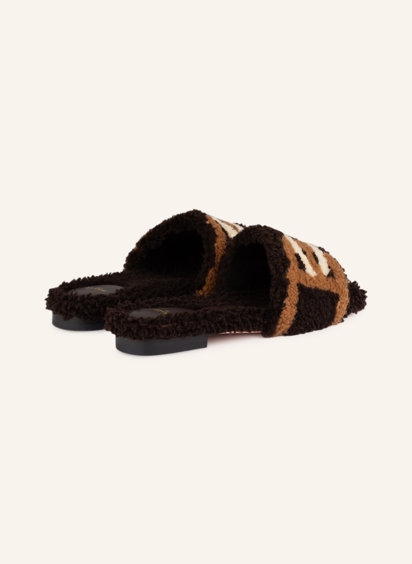 BALLY Slides PEONI with lambskin trim, Color: BROWN/ LIGHT BROWN/ CREAM (Image 2)