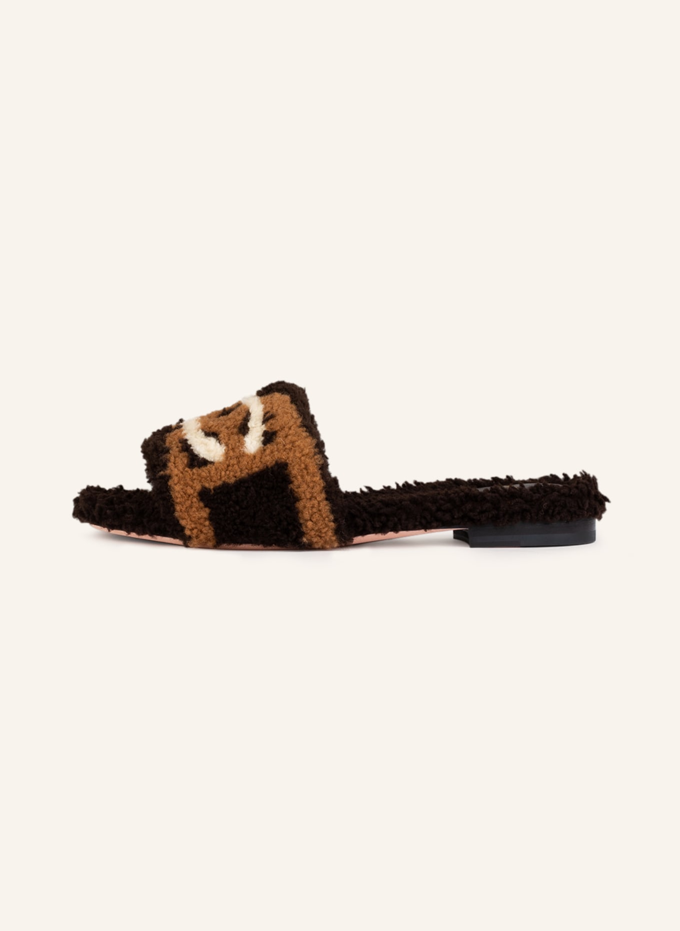 BALLY Slides PEONI with lambskin trim, Color: BROWN/ LIGHT BROWN/ CREAM (Image 4)