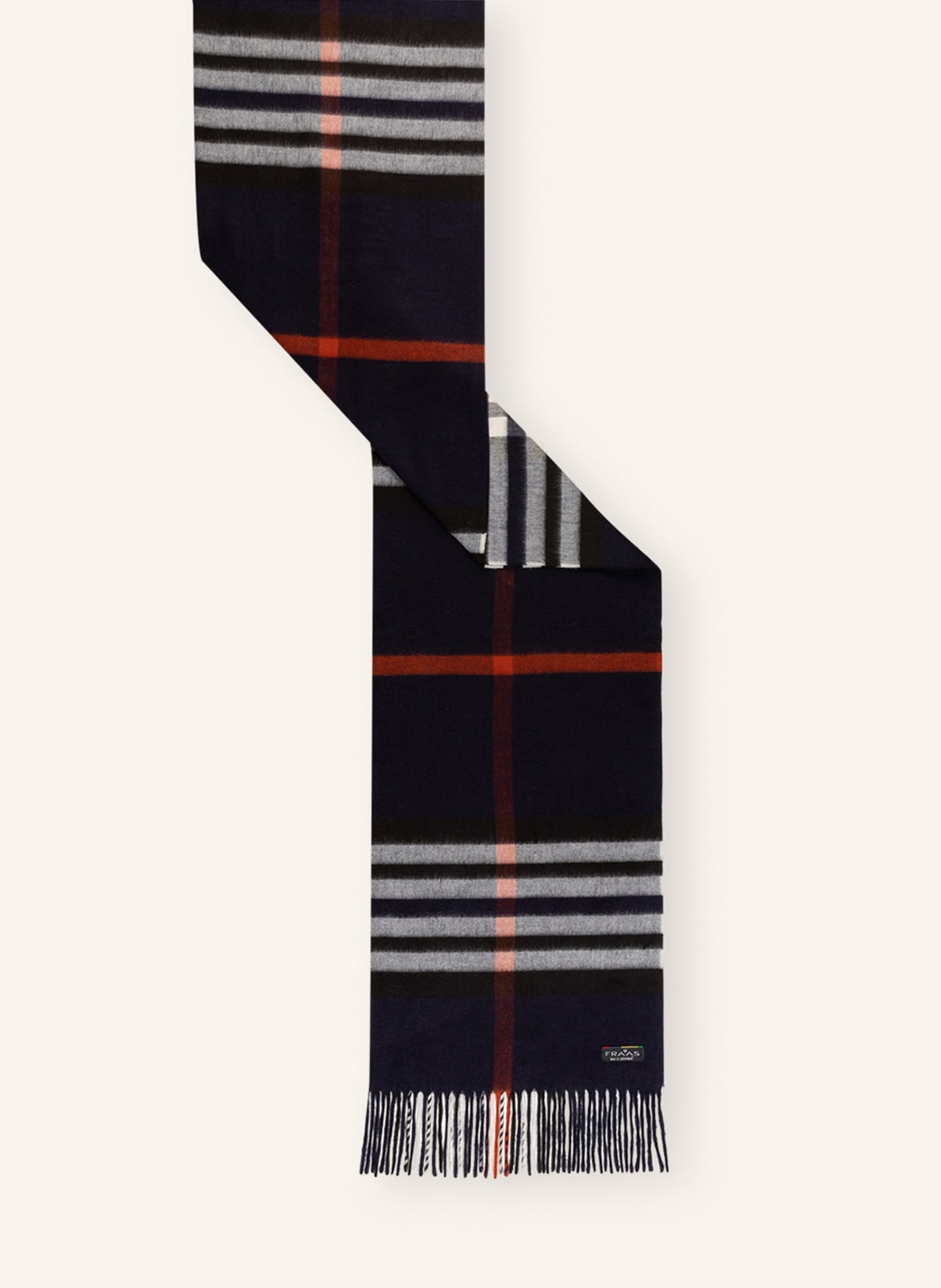 FRAAS Schal: DUNKELBLAU / WEISS / ORANGE