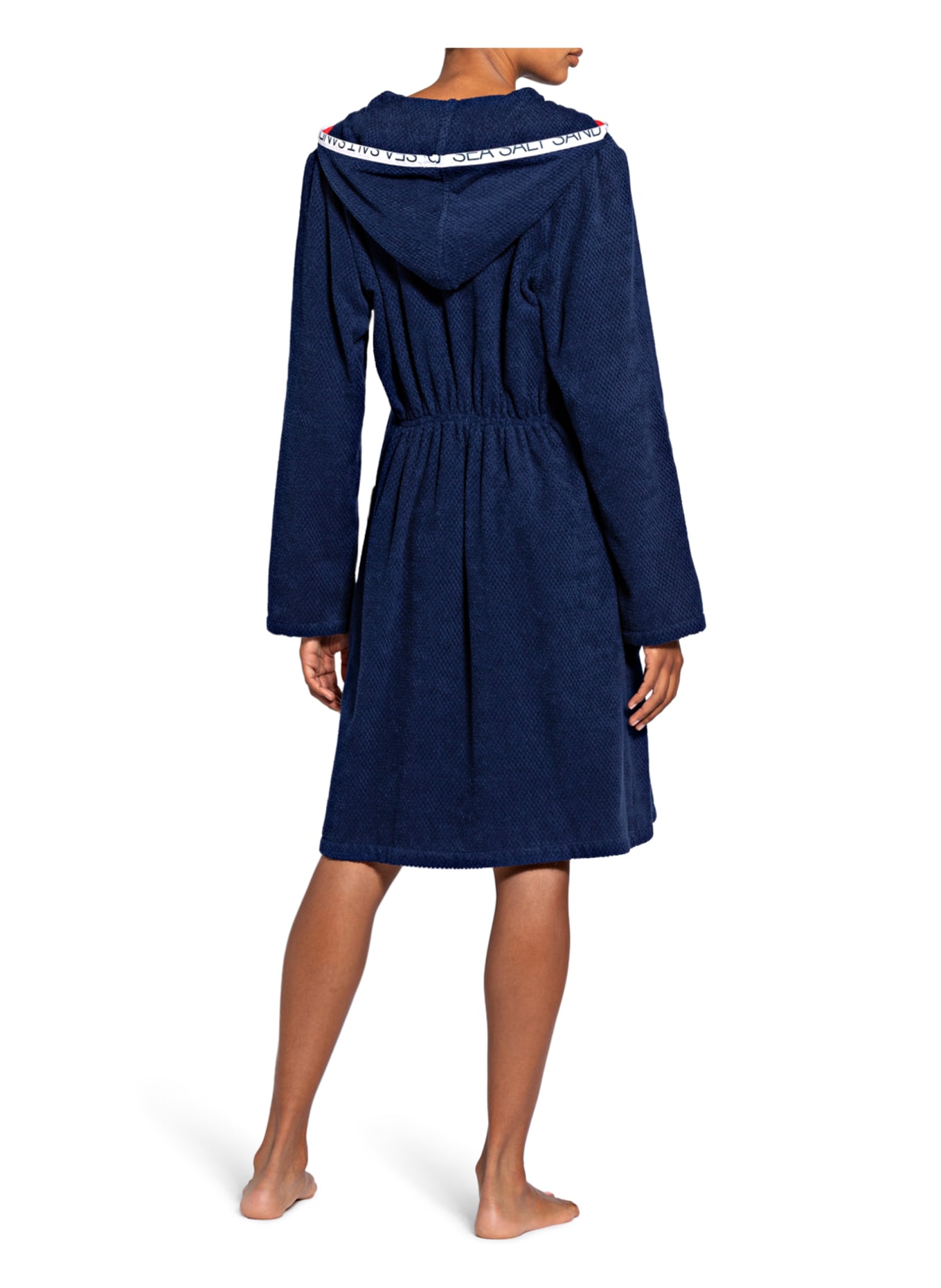 Cawö Women’s bathrobe with hood , Color: DARK BLUE (Image 3)