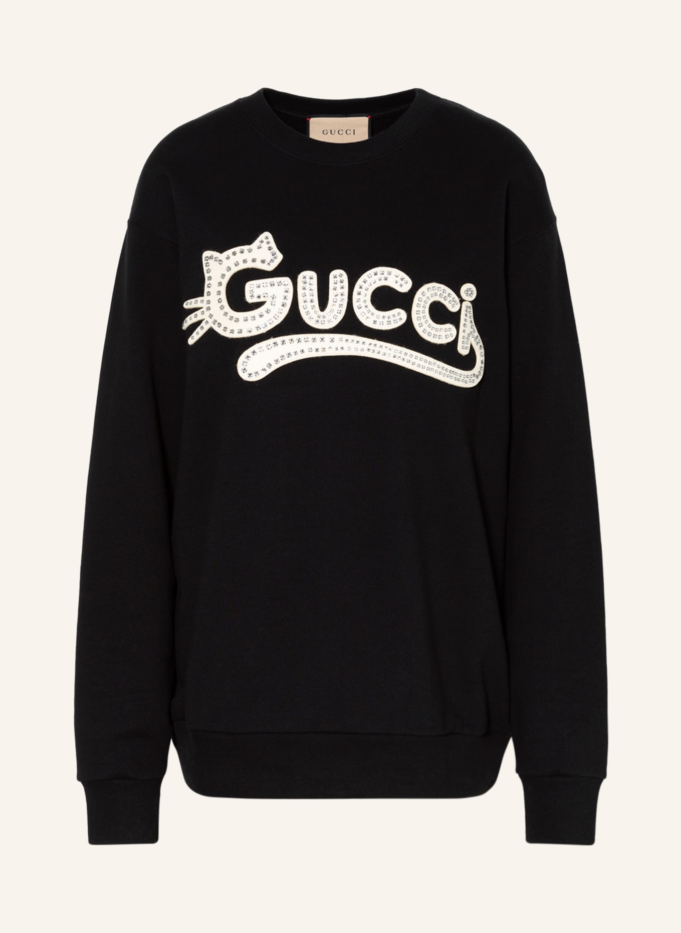 GUCCI Oversized sweatshirt with decorative gem trim