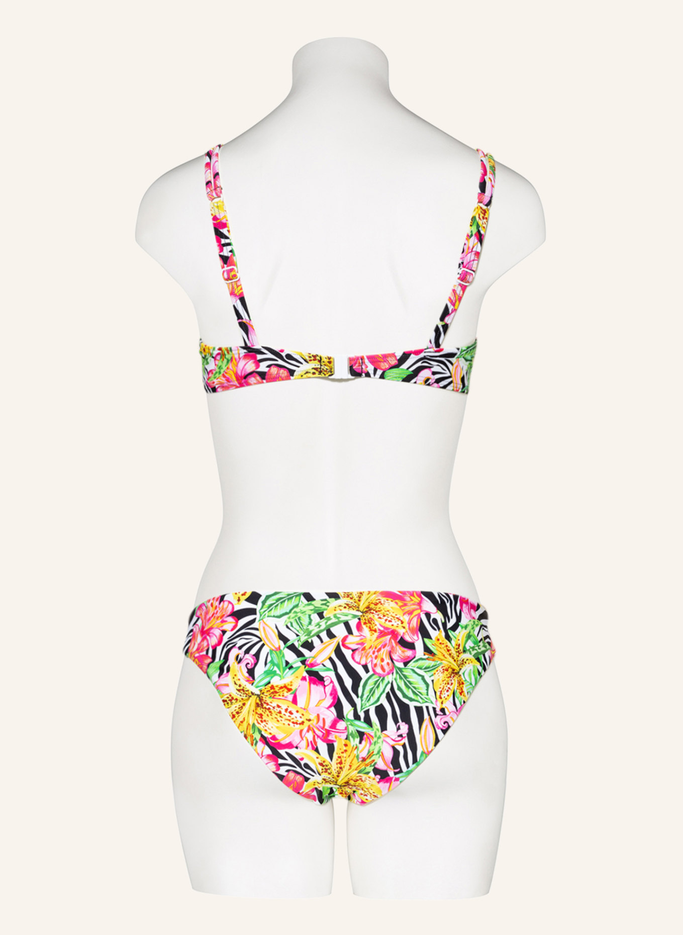 Hot Stuff Bügel-Bikini-Top ZEBRA FLOWER, Farbe: WEISS/ PINK/ HELLGRÜN (Bild 3)