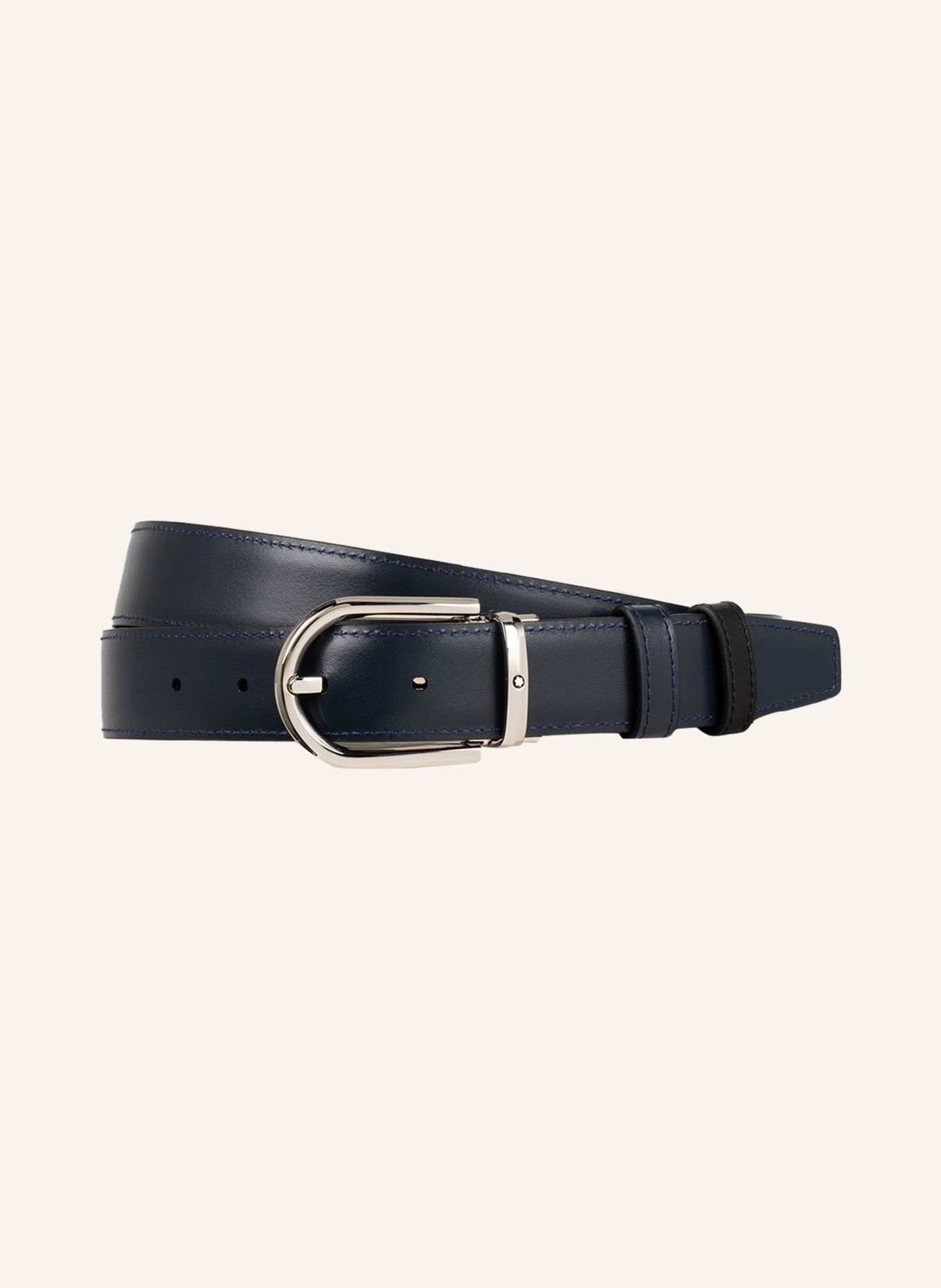 MONTBLANC Leather belt, Color: DARK BLUE (Image 2)