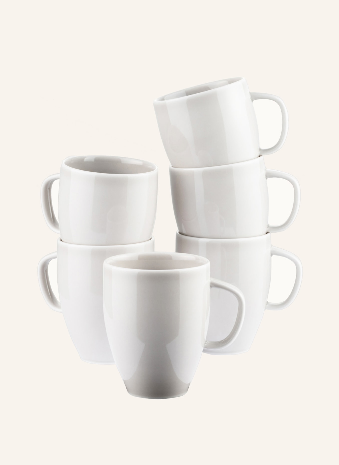 Rosenthal Set of 6 mugs JUNO SOFT SHELL, Color: LIGHT GRAY (Image 1)