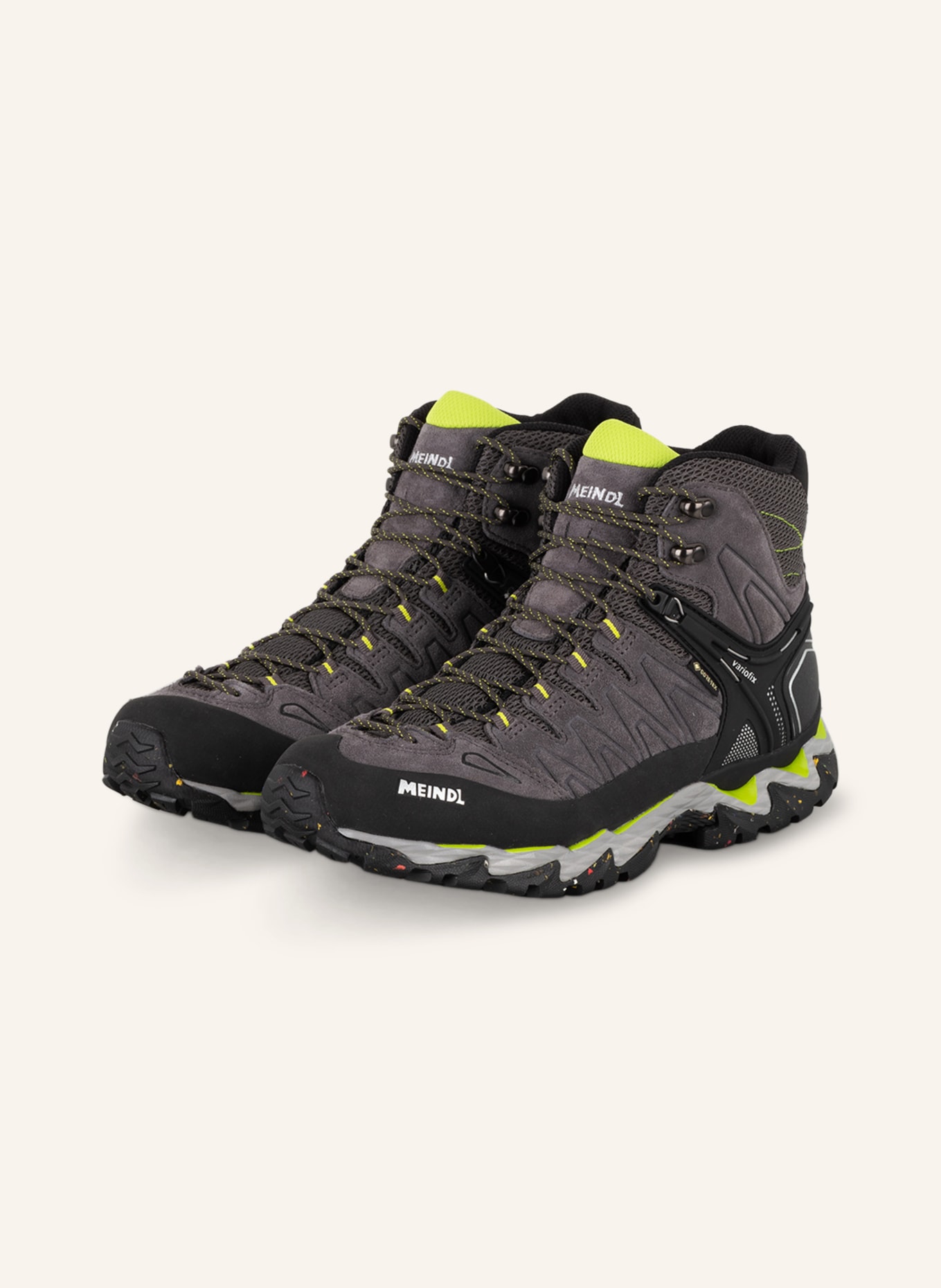 MEINDL Outdoor shoes LITE HIKE GTX, Color: GRAY/ BLACK/ NEON GREEN (Image 1)