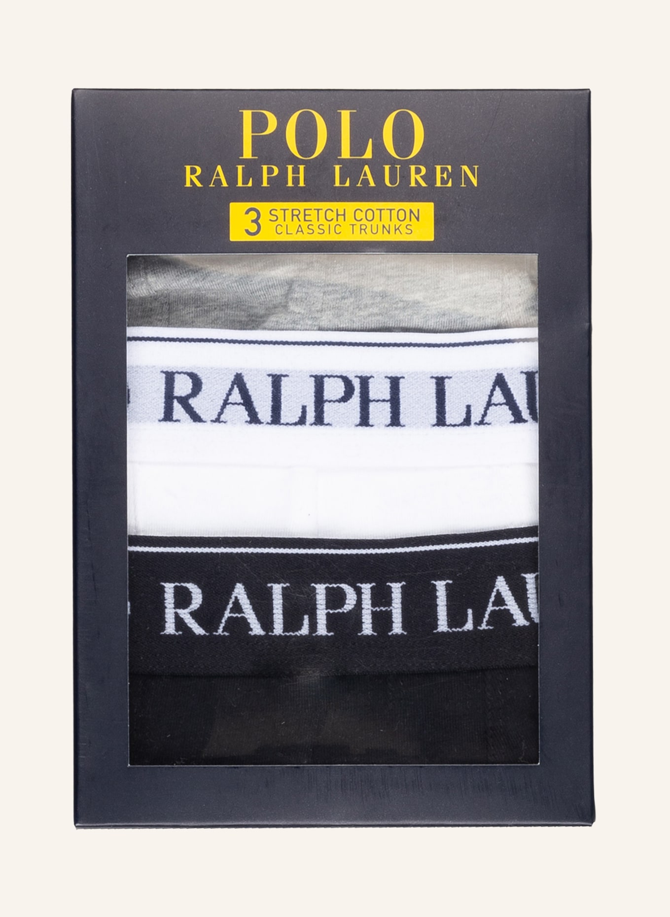 POLO RALPH LAUREN 3er-Pack Boxershorts: SCHWARZ / WEISS / GRAU