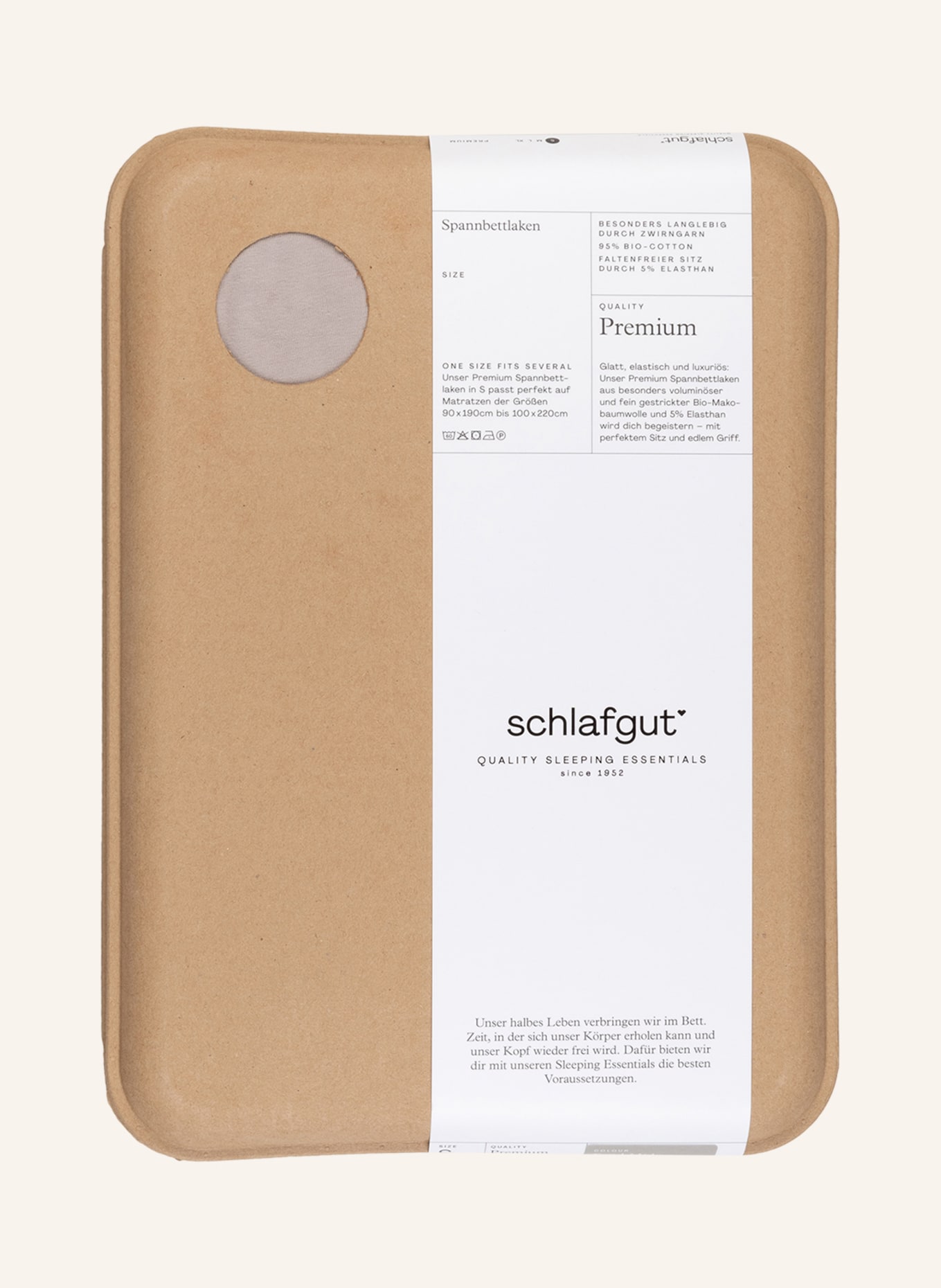 schlafgut Spannbettlaken PREMIUM S: TAUPE