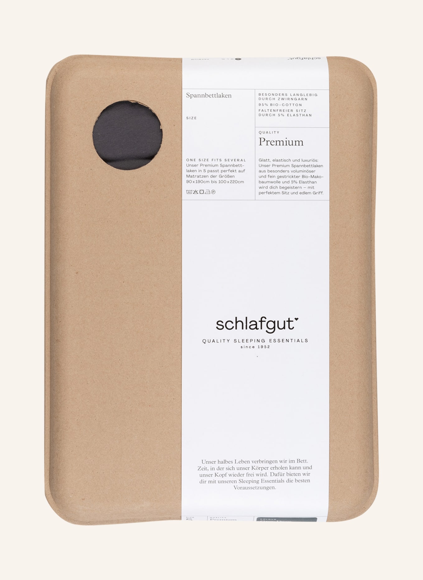 schlafgut Spannbettlaken PREMIUM S: DUNKELGRAU