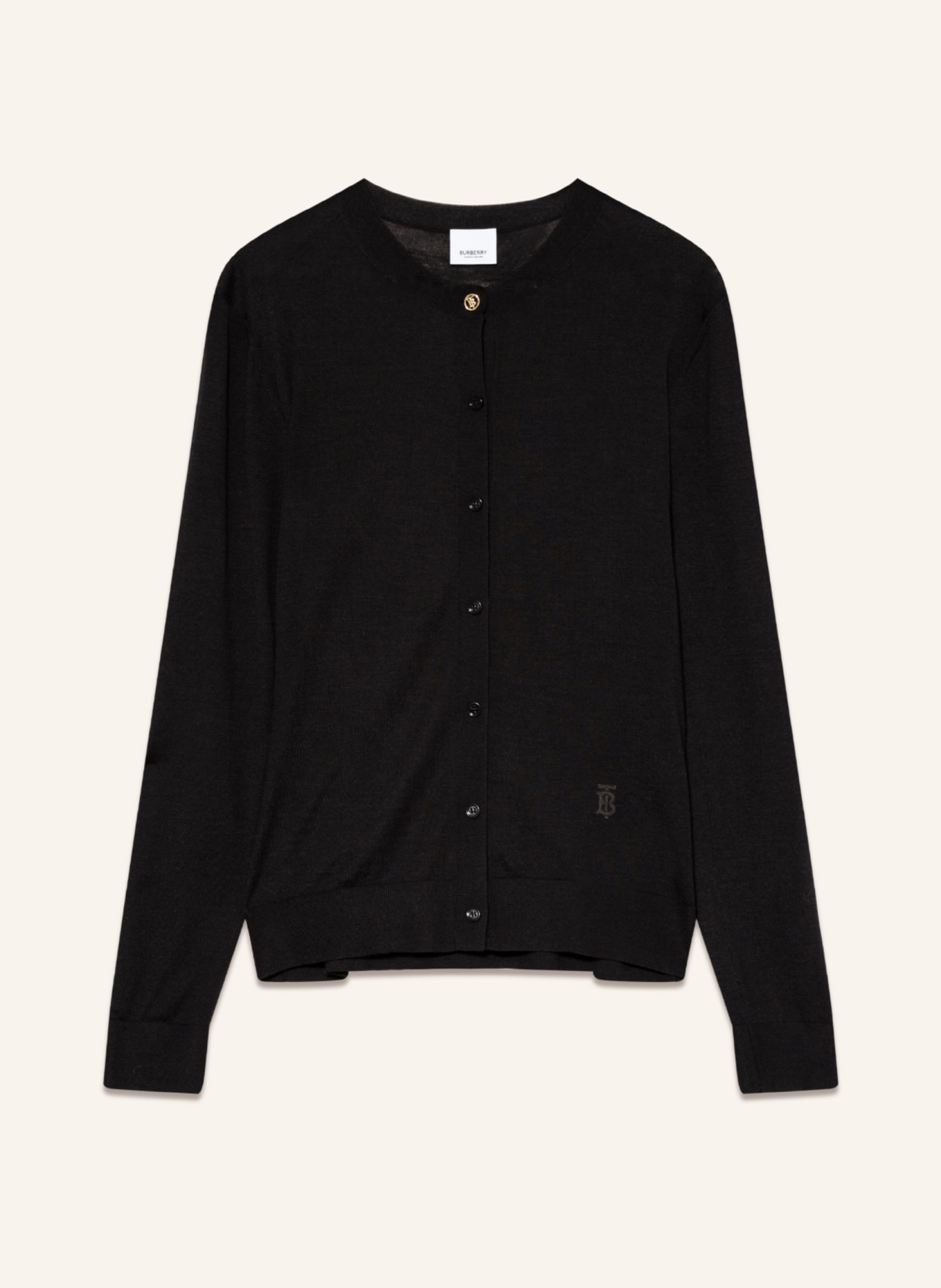 Burberry black cardigan clearance