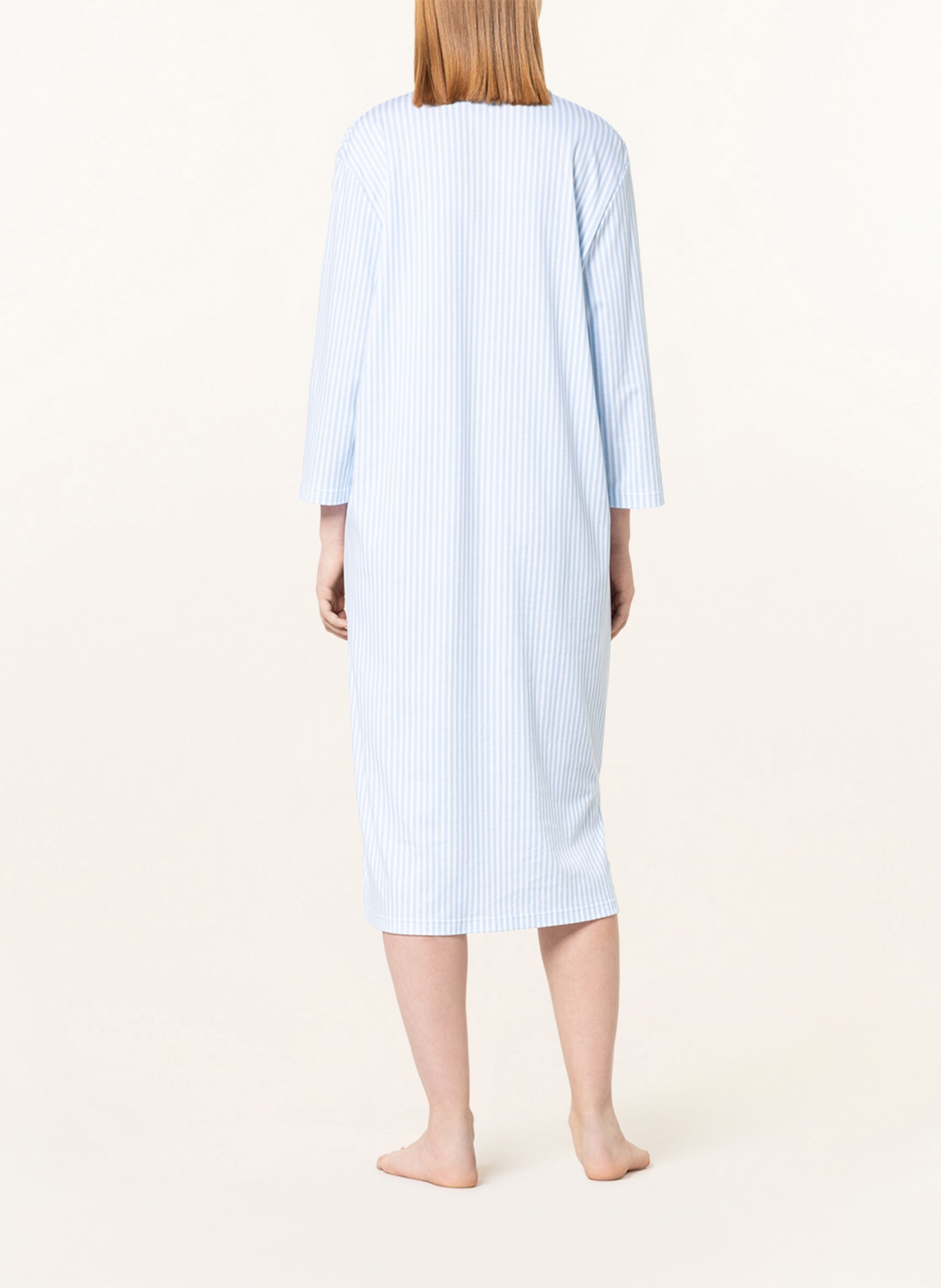 mey Nightgown series SLEEPSATION with 3/4 sleeves , Color: WHITE/ LIGHT BLUE (Image 3)