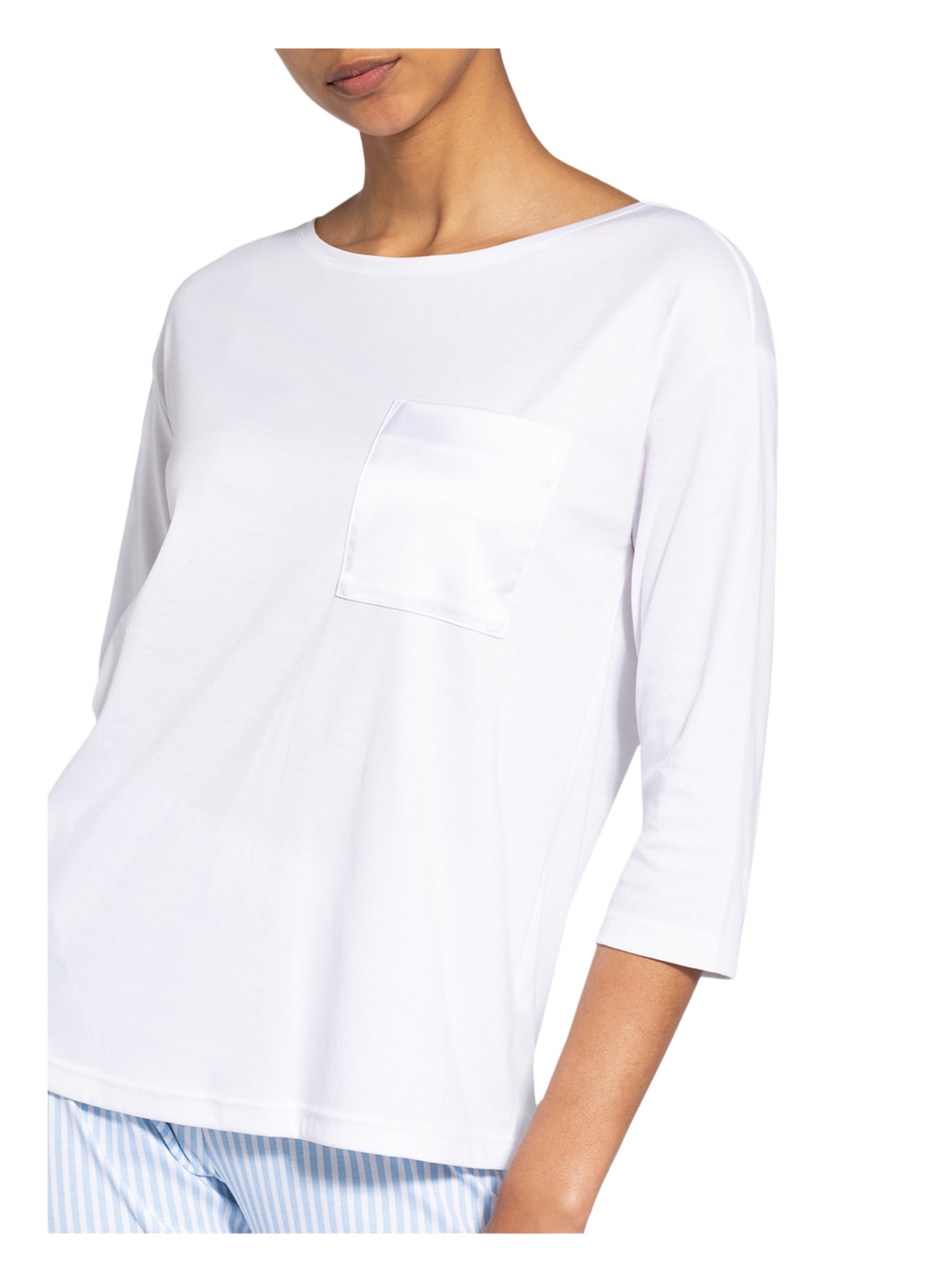 mey Pajama shirt series SLEEPSATION with 3/4 sleeves , Color: WHITE (Image 4)