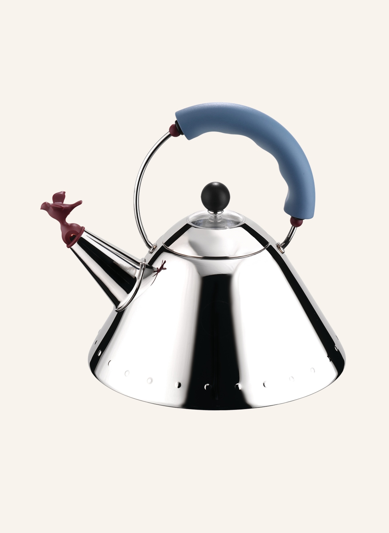ALESSI Wasserkessel 9093: SILBER / BLAU