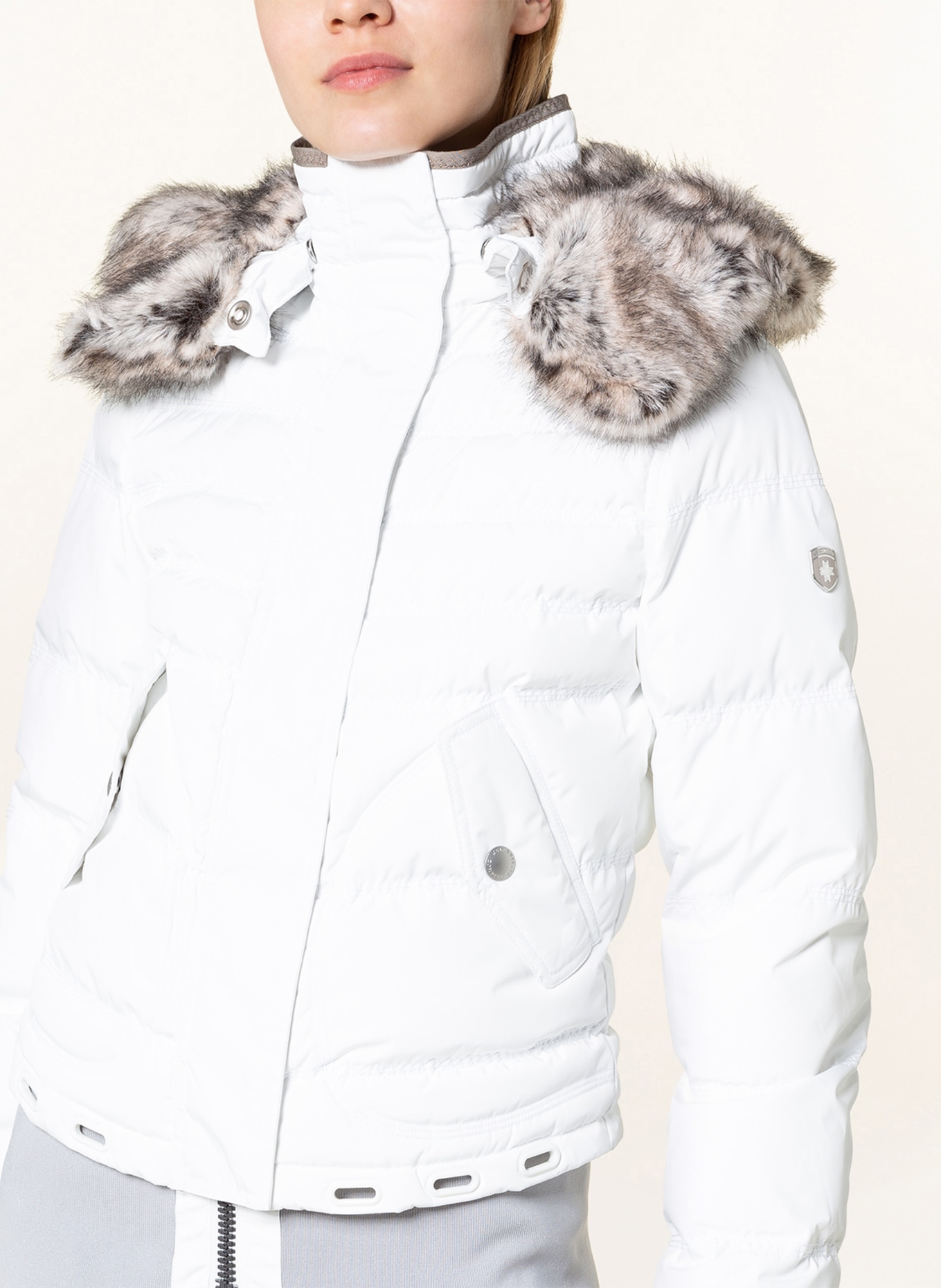 WELLENSTEYN Quilted jacket QUEENS with faux fur, Color: WHITE (Image 5)