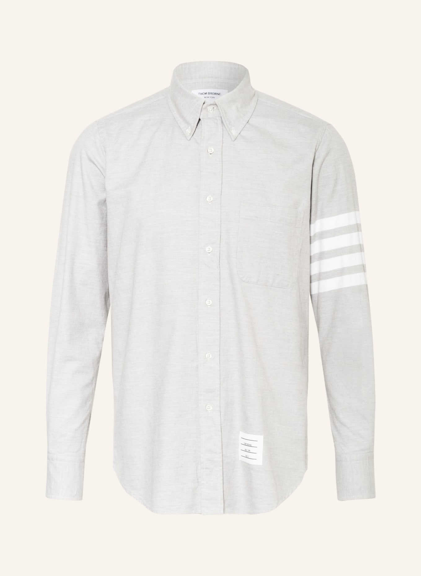 THOM BROWNE. Shirt straight fit, Color: LIGHT GRAY (Image 1)
