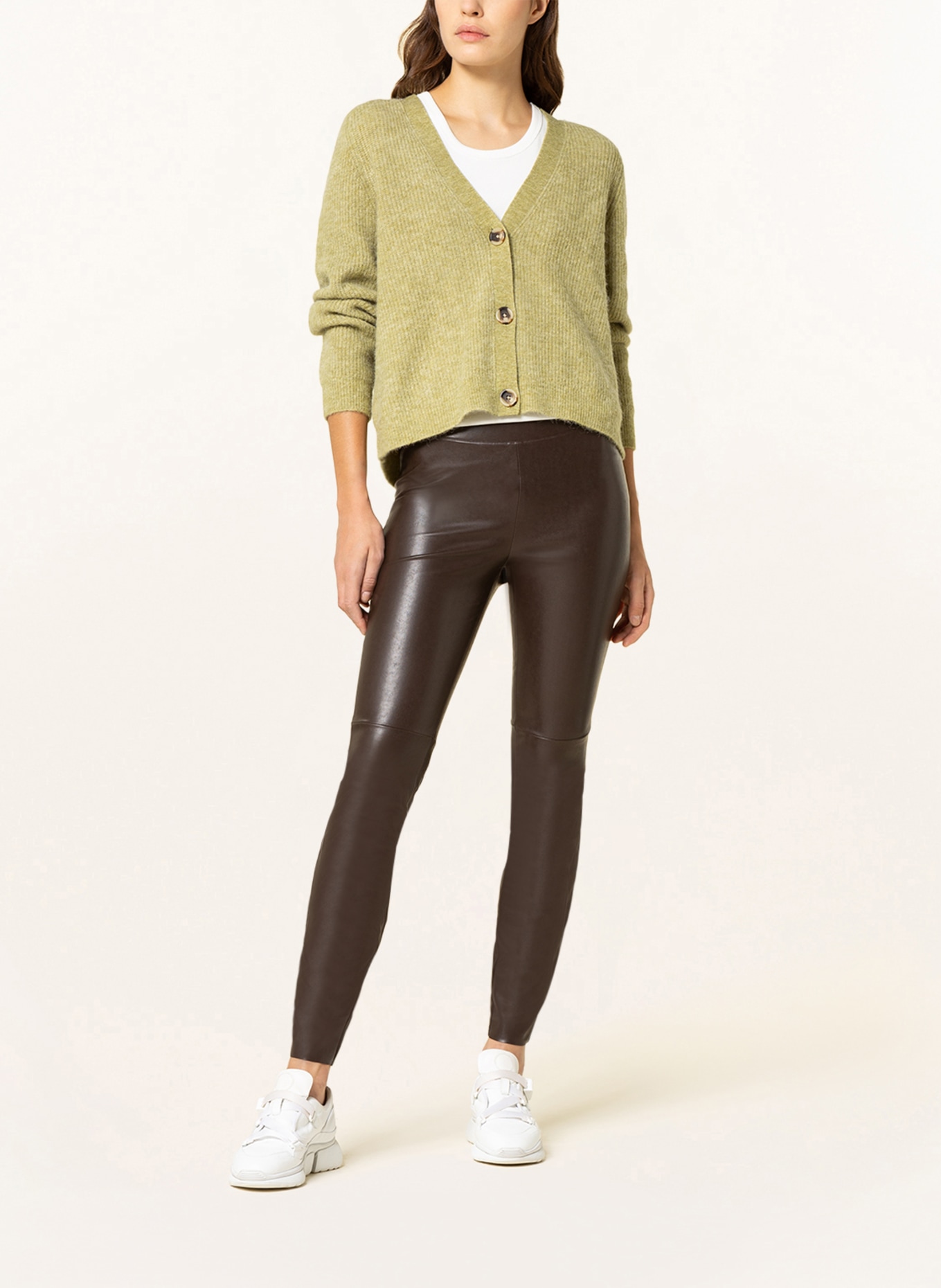 CAMBIO Leggings RANDA in lederlook: MARRON FONCÉ