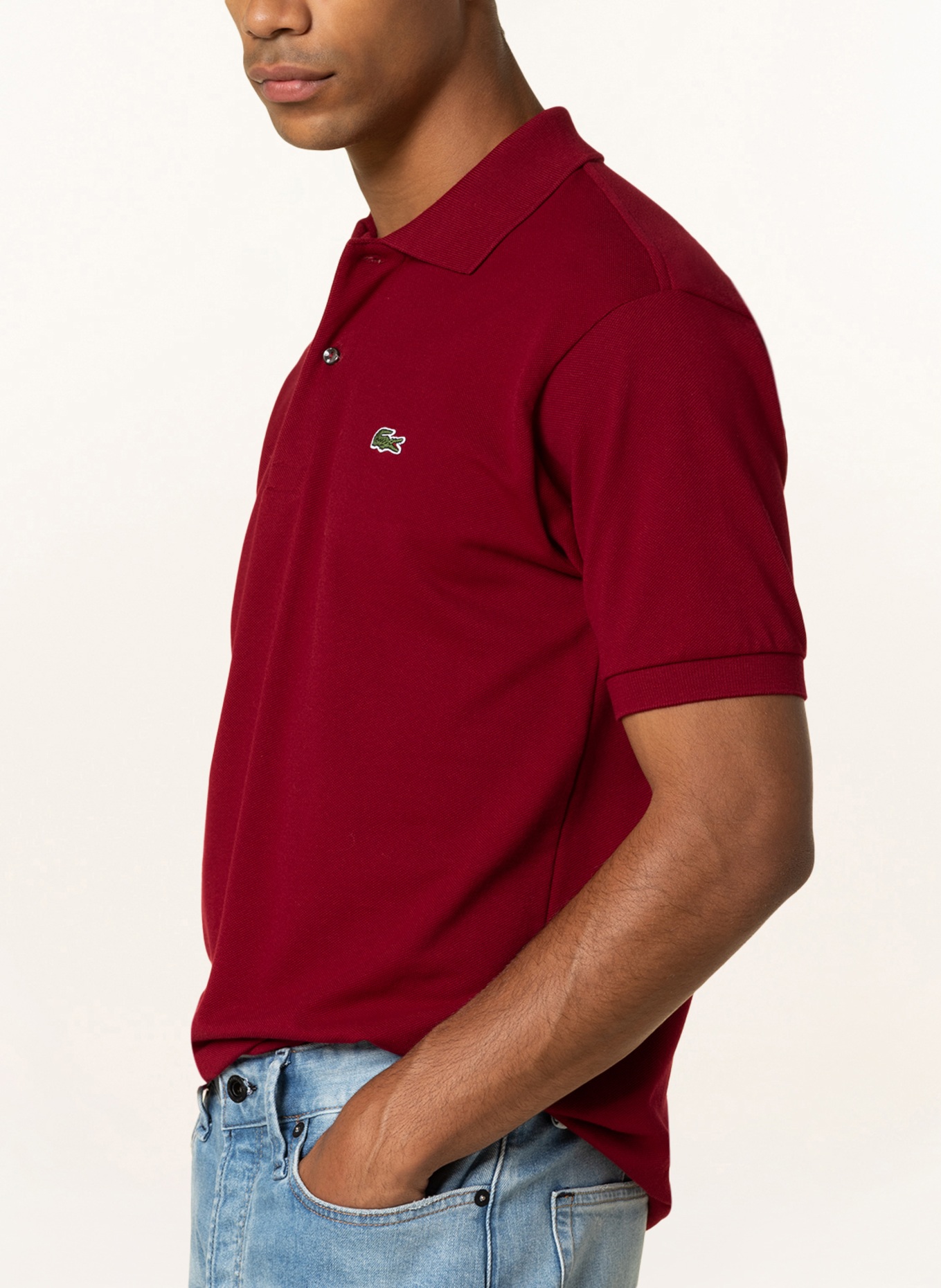 LACOSTE Piqué-Poloshirt Classic Fit, Farbe: DUNKELROT (Bild 4)