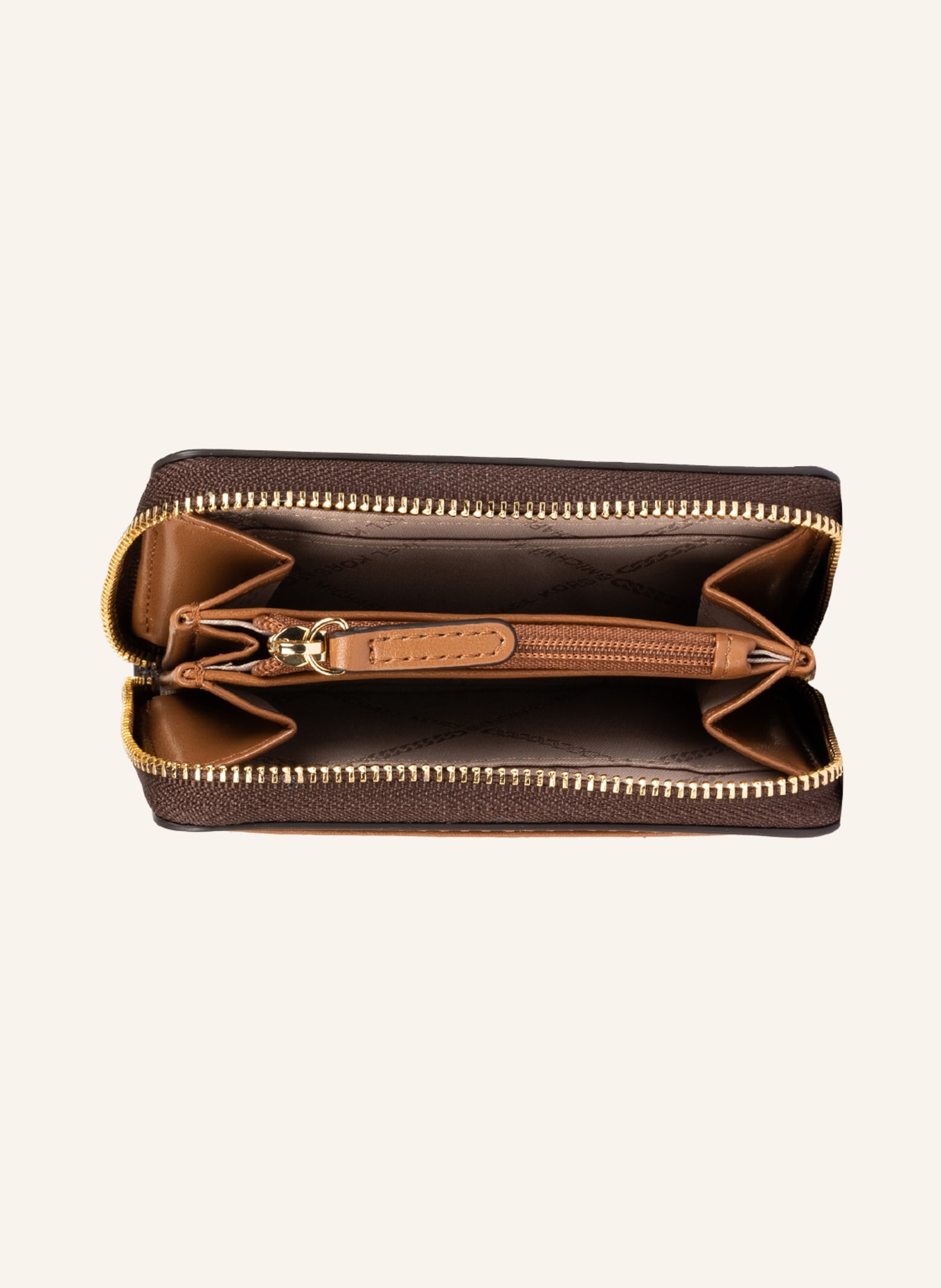 MICHAEL KORS Wallet JET SET SMALL in brown/ light brown