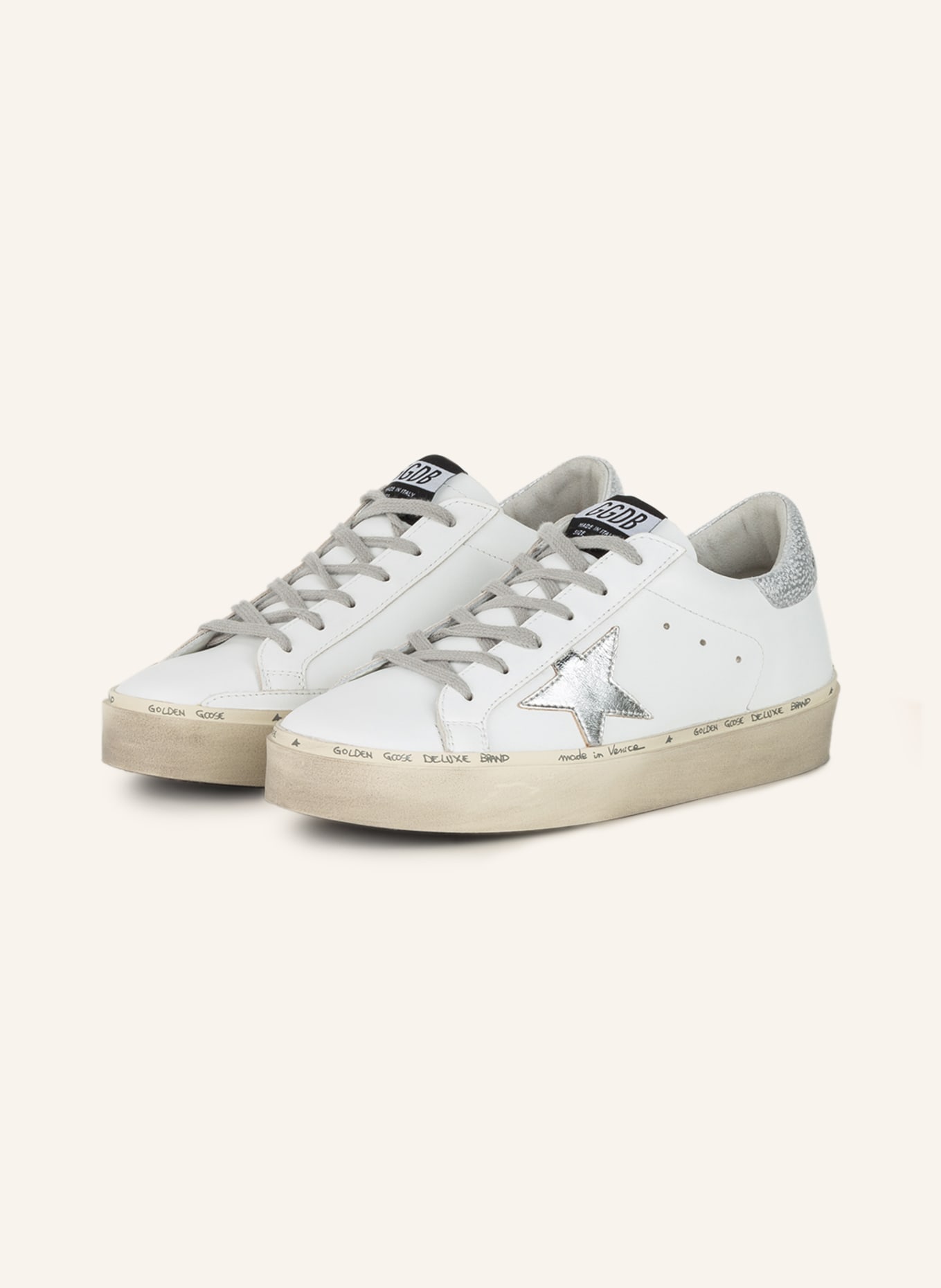 GOLDEN GOOSE Sneakers HI STAR, Color: WHITE/ SILVER (Image 1)
