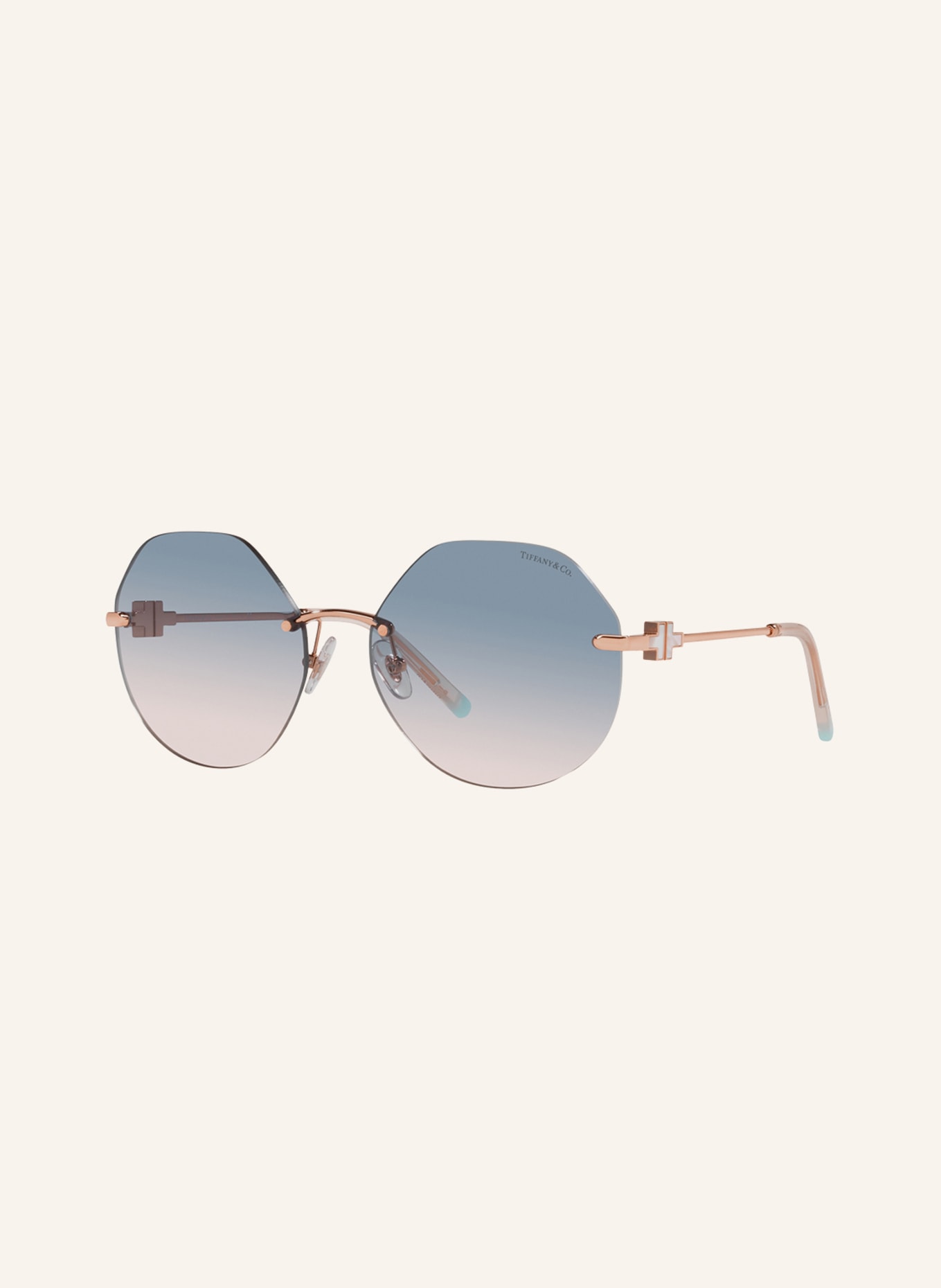 TIFFANY & Co. Sunglasses TF3077, Color: 616016 - ROSE GOLD/BLUE GRADIENT (Image 1)