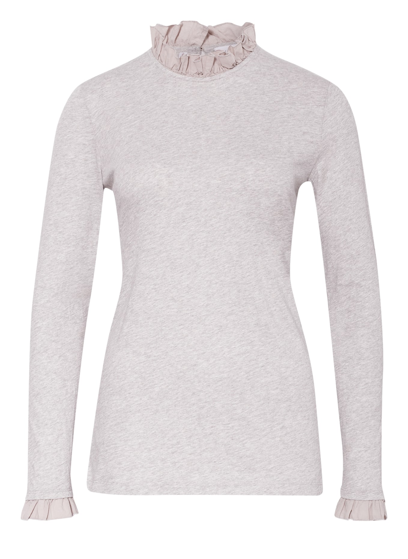 Rich & Royal Long sleeve shirt in mixed materials: LIGHT GRAY