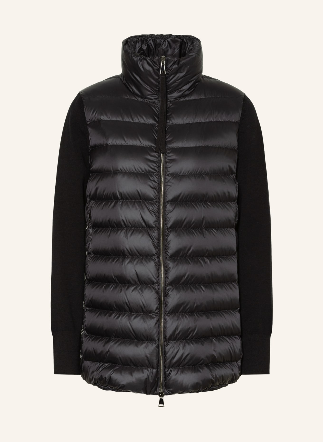 MONCLER Down jacket in mixed materials, Color: BLACK (Image 1)