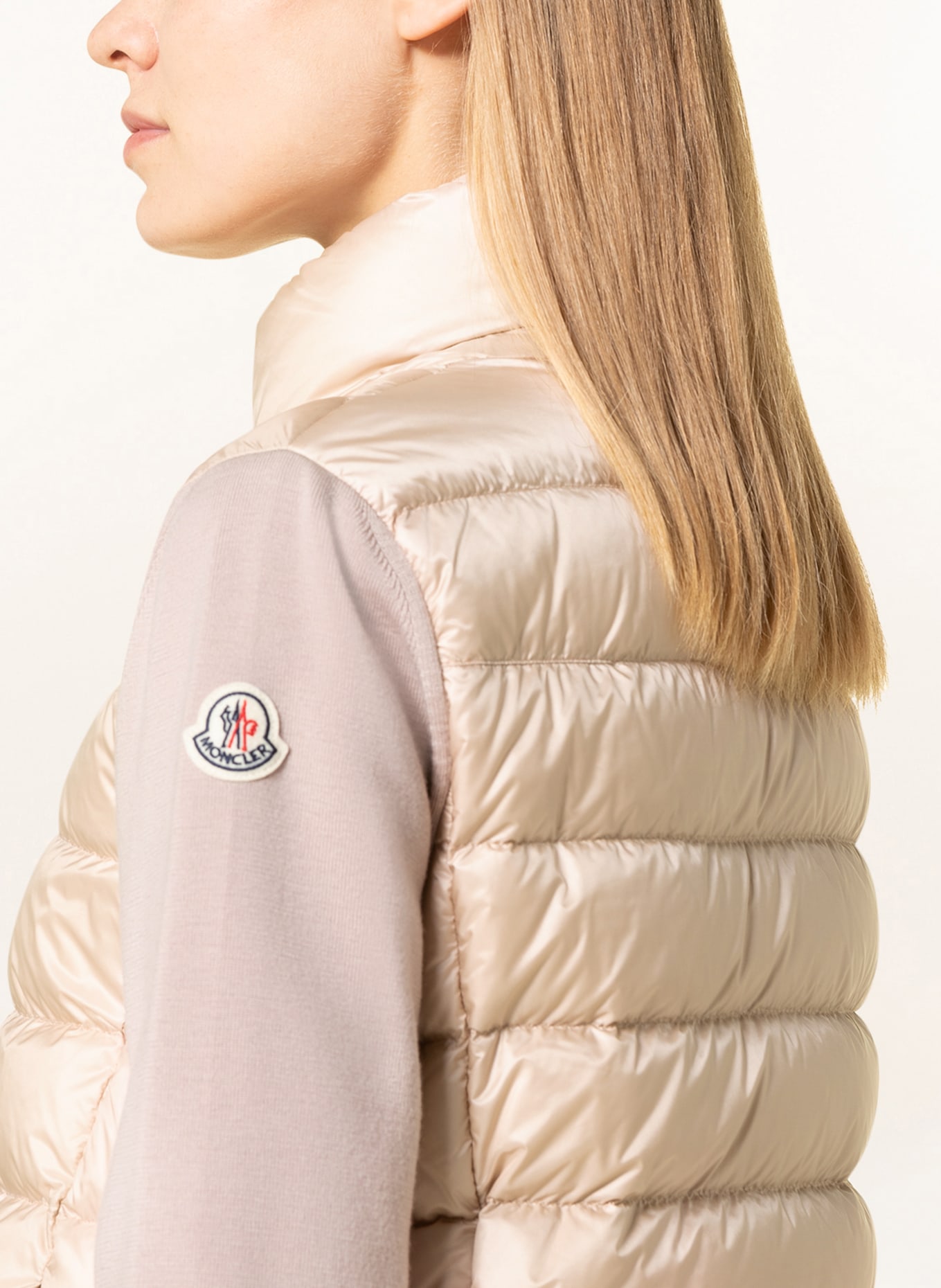MONCLER Down jacket in mixed materials, Color: NUDE (Image 4)