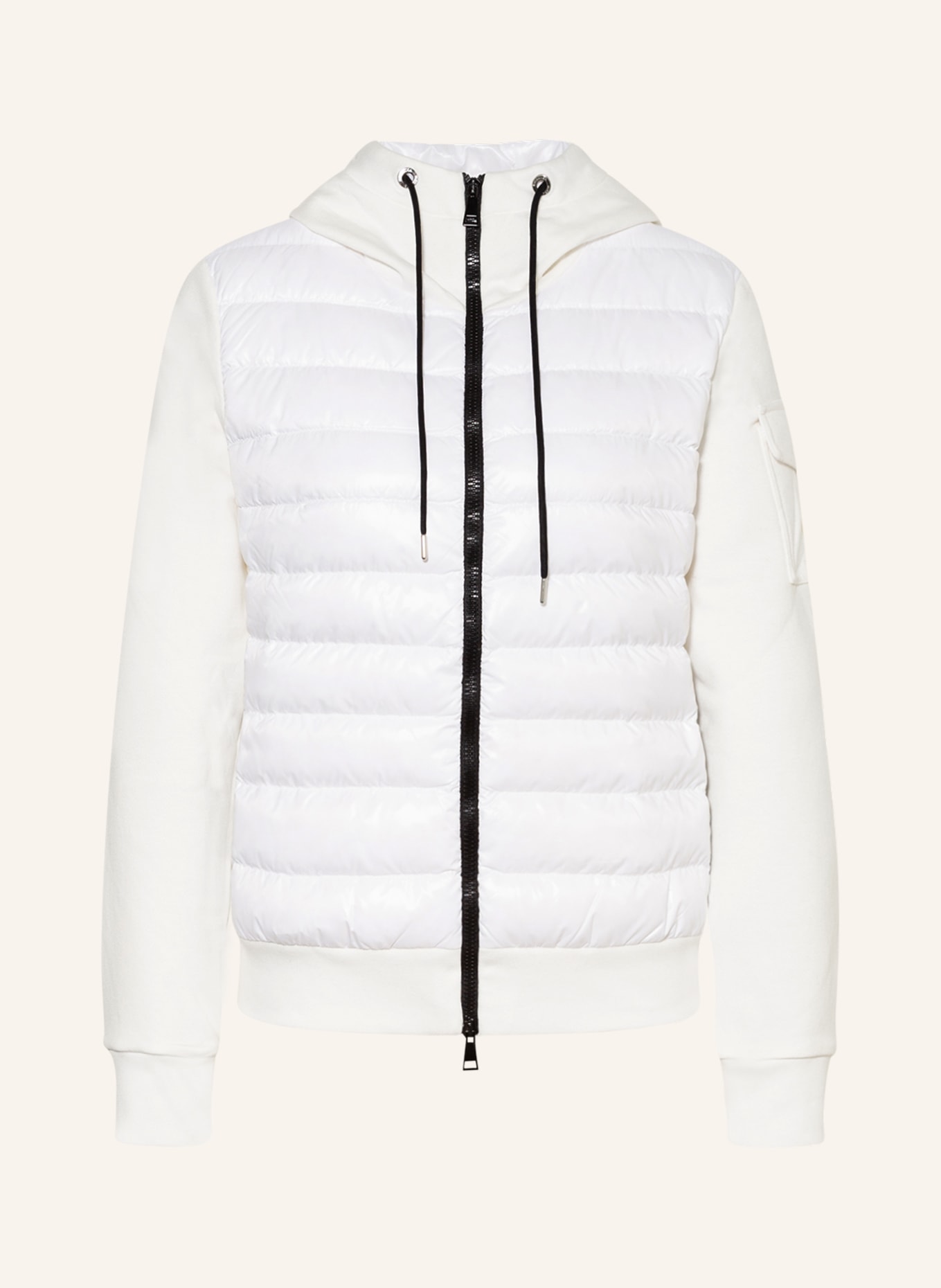 MONCLER Sweat jacket in mixed materials, Color: WHITE (Image 1)