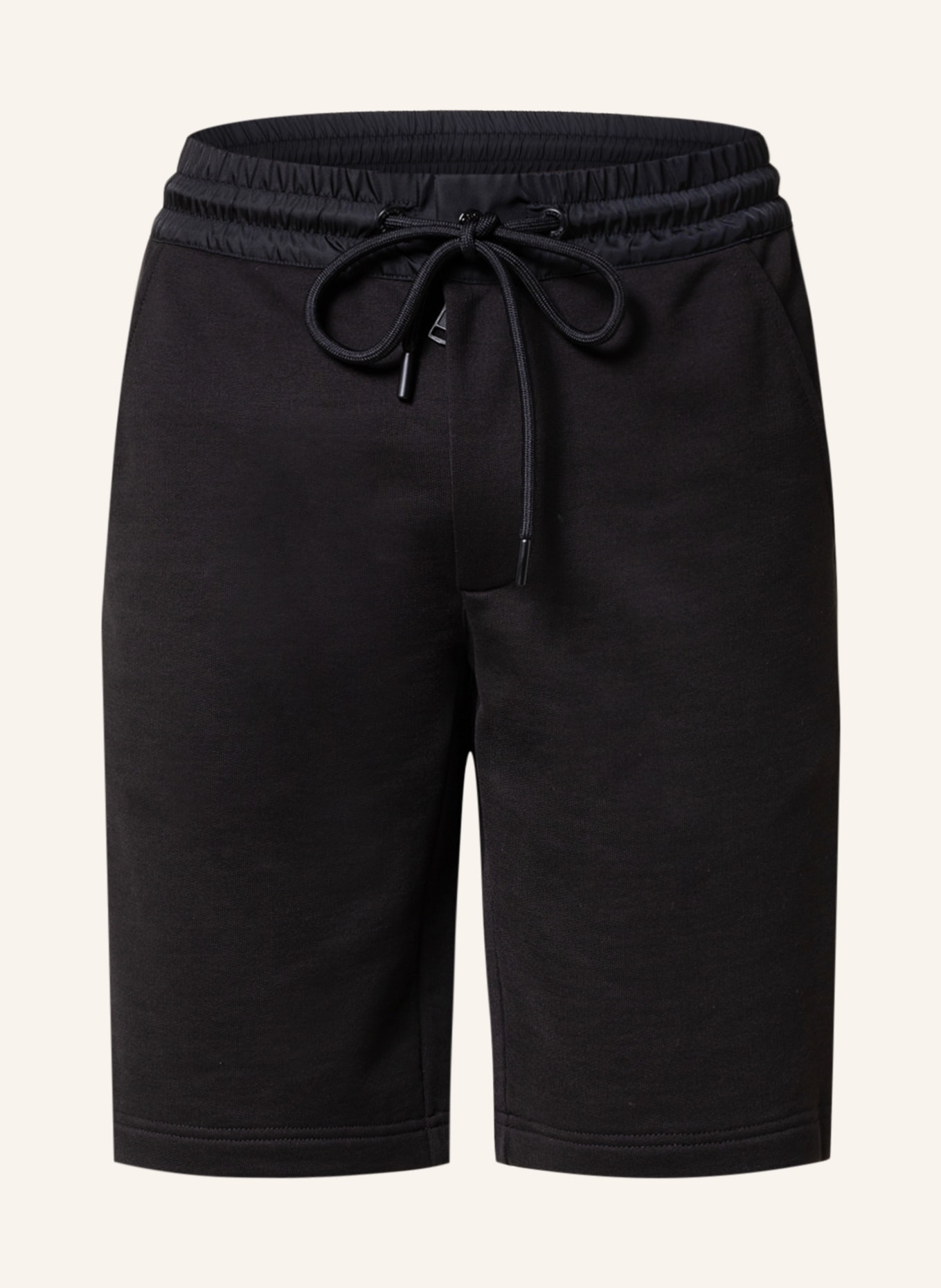 MONCLER Sweat shorts with tuxedo stripes, Color: BLACK (Image 1)